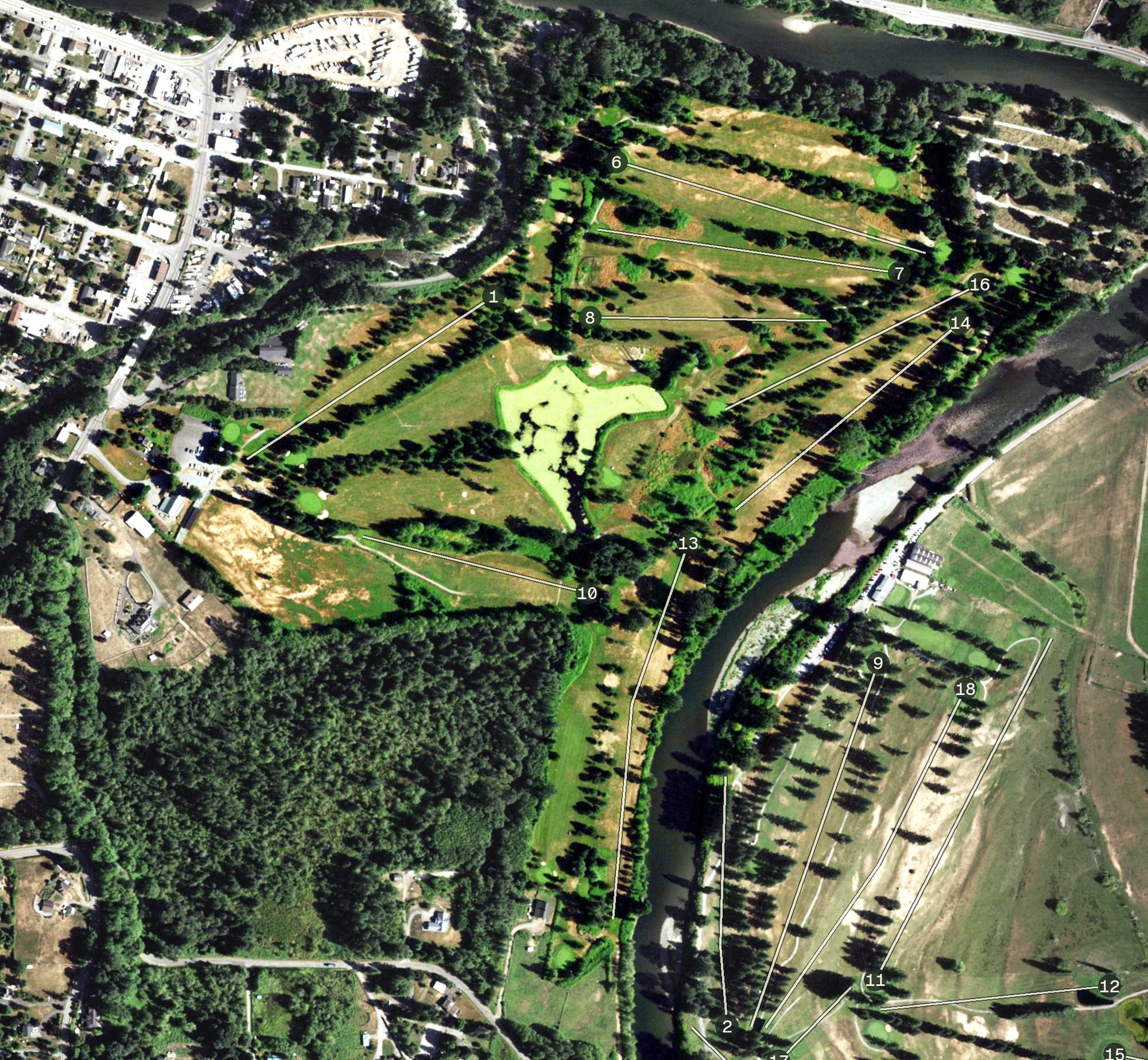 Aerial view of Twin Rivers Golf Course, WA