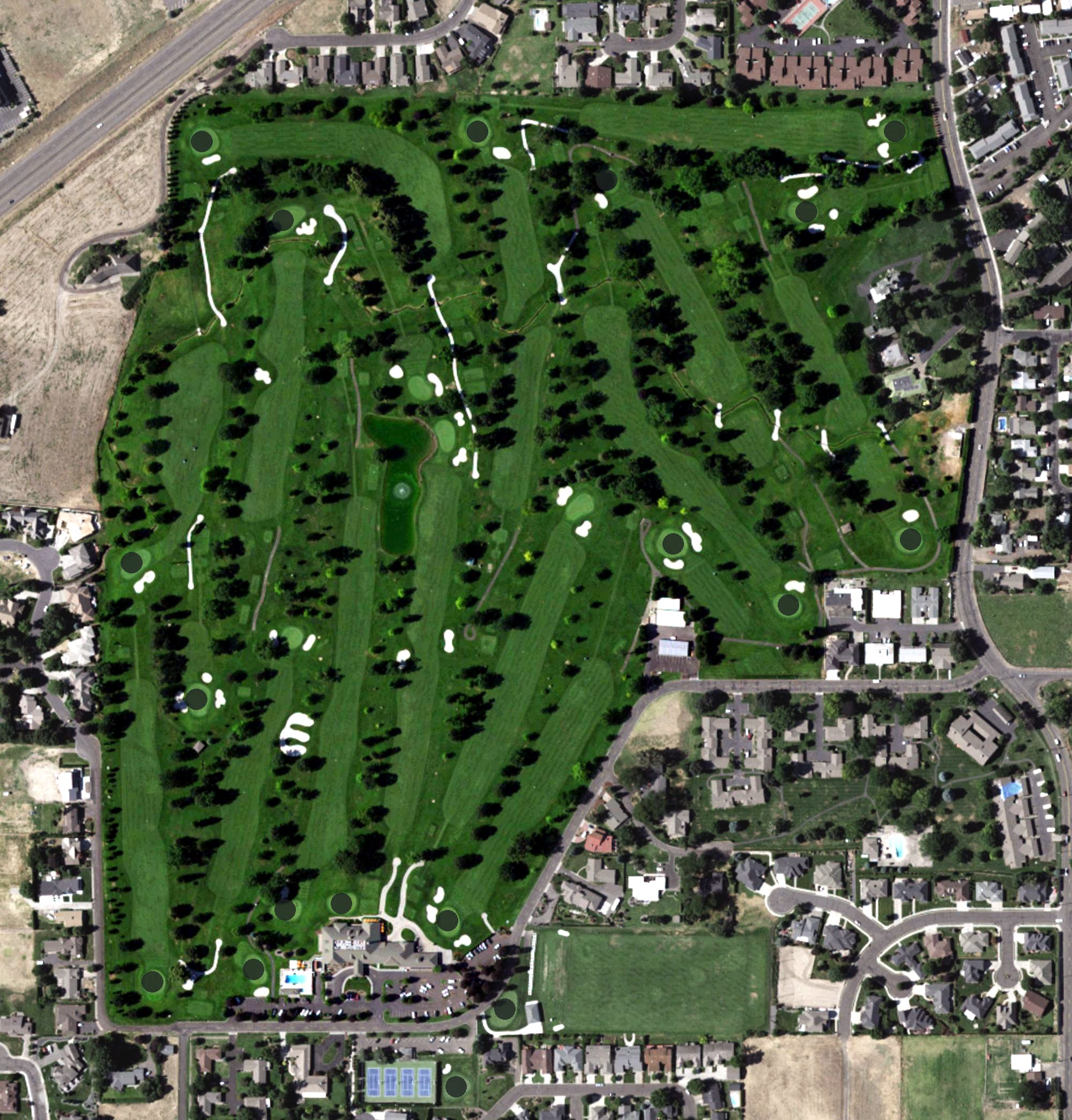 Aerial view of Walla Walla Country Club, WA