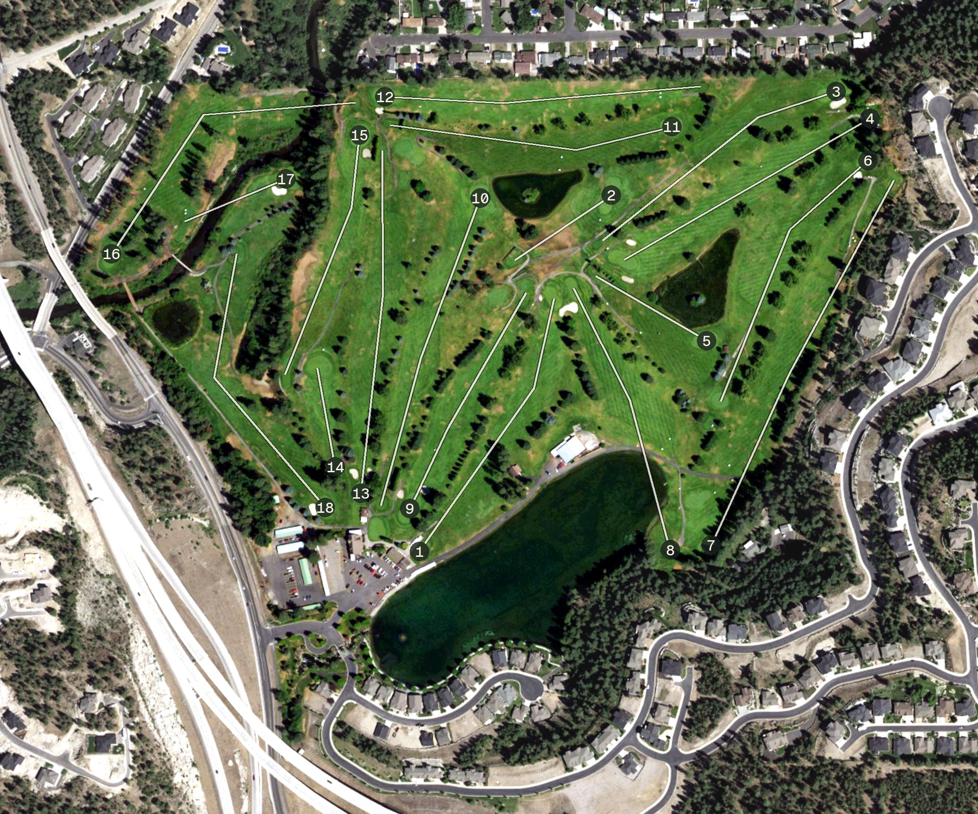 Aerial view of Wandermere Golf Course, WA