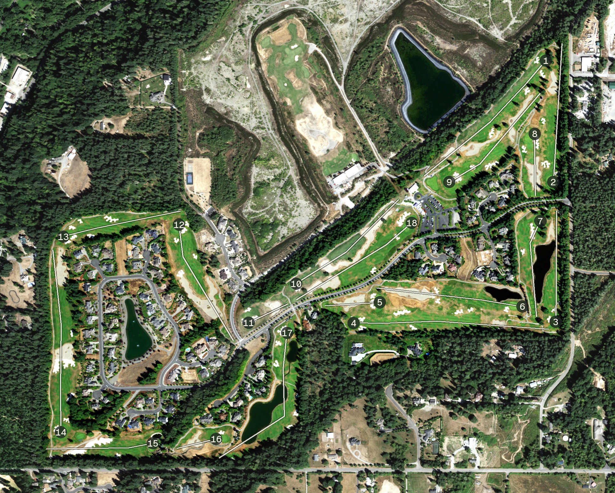 Aerial view of Washington National Golf Club, WA