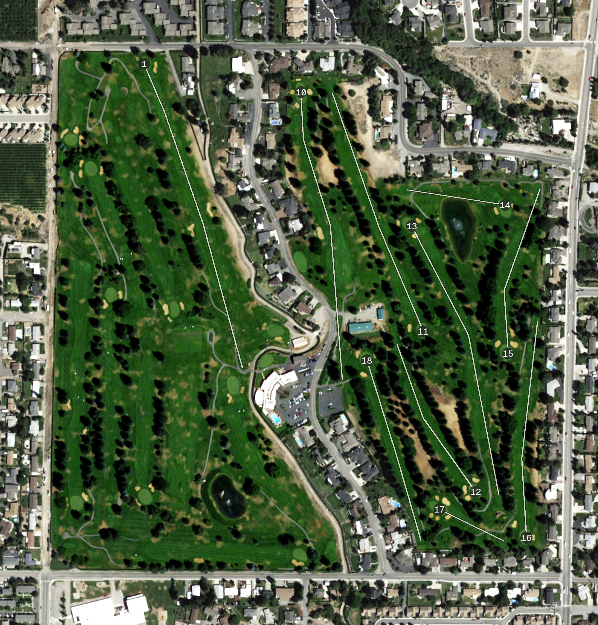 Aerial view of Wenatchee Golf and Country Club, WA