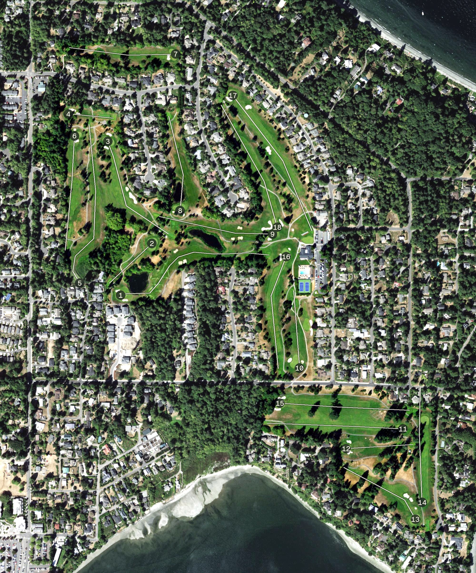 Aerial view of Wing Point Golf Course, WA