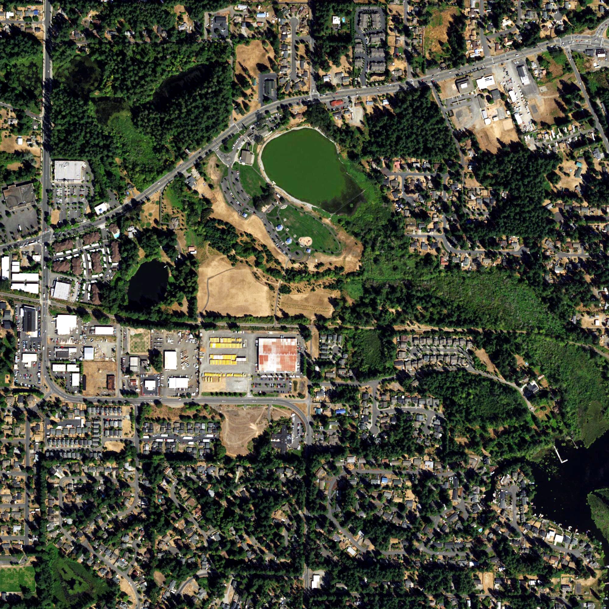 Aerial view of Woodland Creek Disc Golf Course, WA