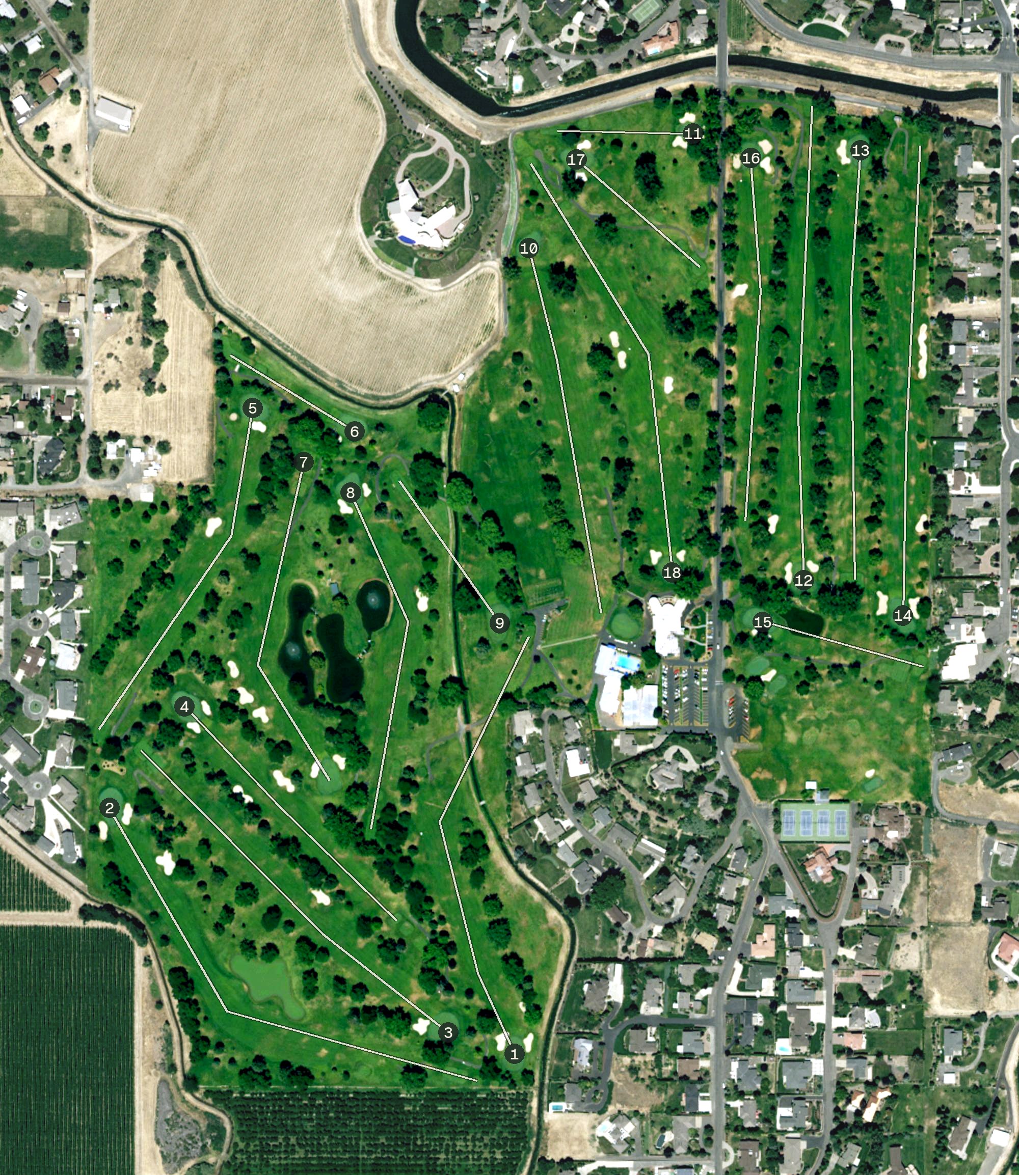 Aerial view of Yakima Country Club, WA