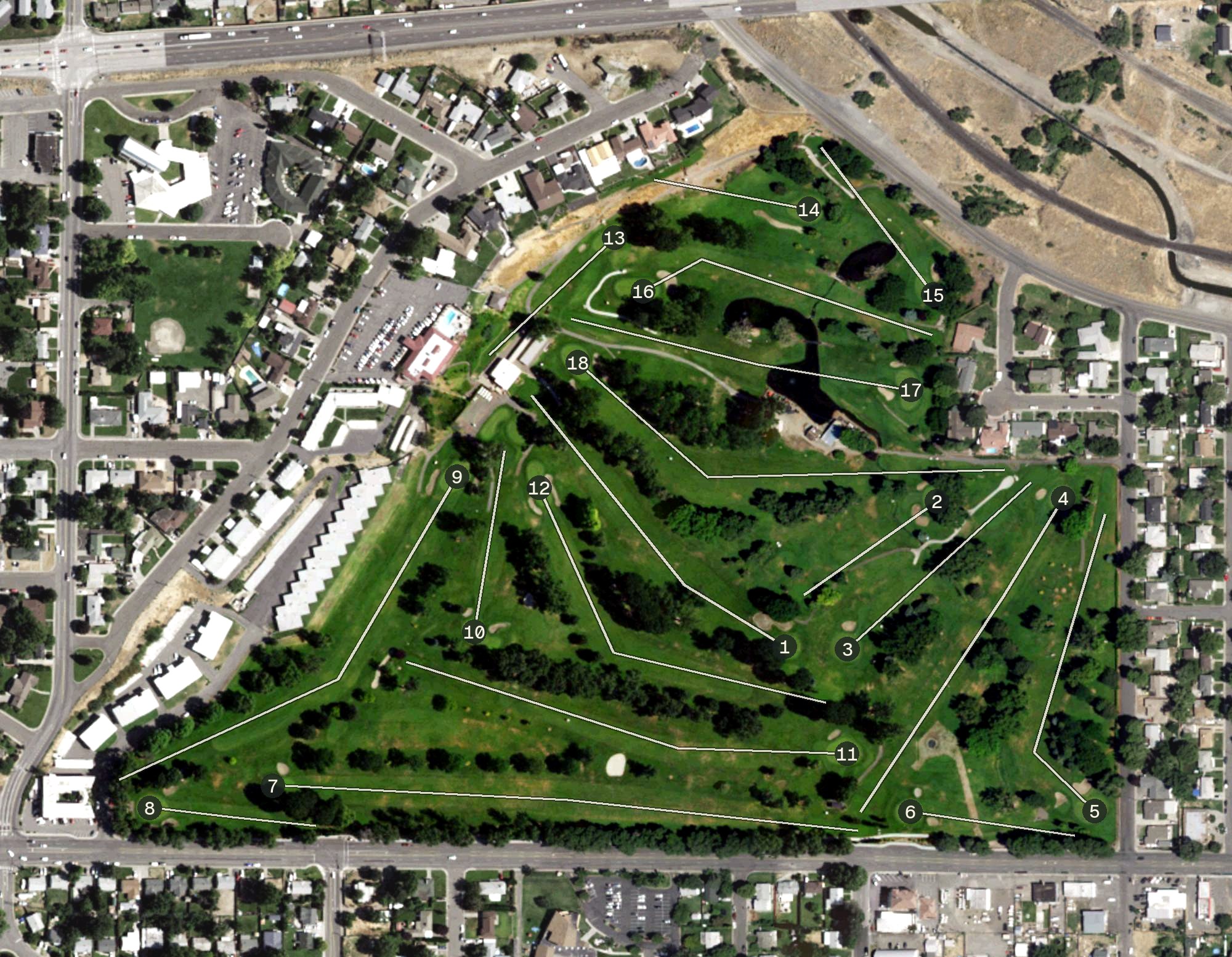 Aerial view of Zintel Creek Golf Club, WA