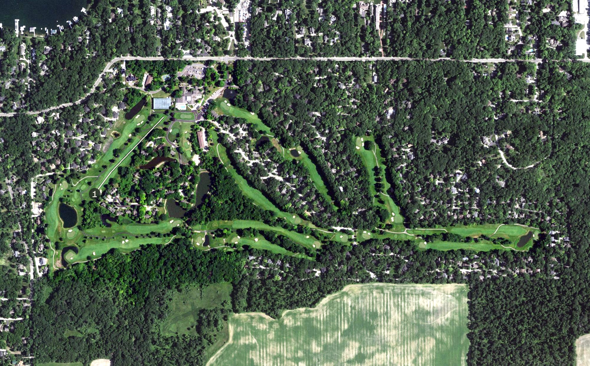 Aerial view of Abbey Springs Golf Course, WI