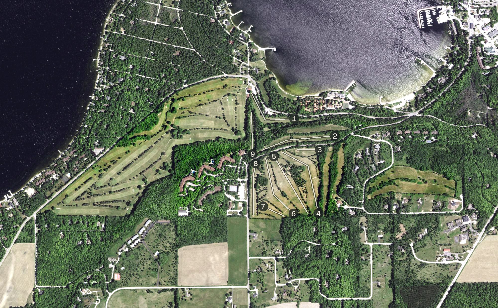 Aerial view of Alpine Resort Golf Course, WI