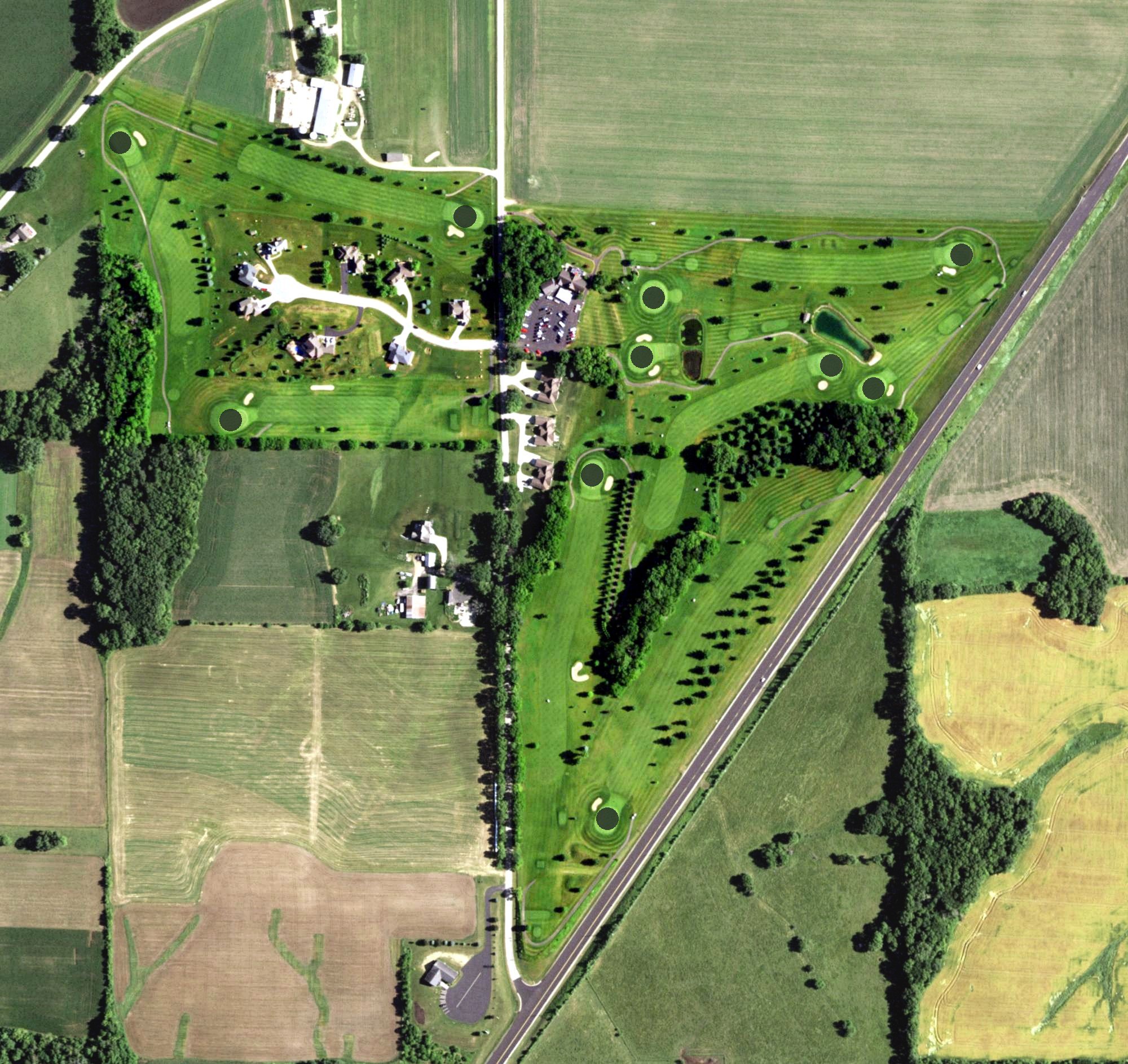 Aerial view of Bass Creek Golf Club, WI
