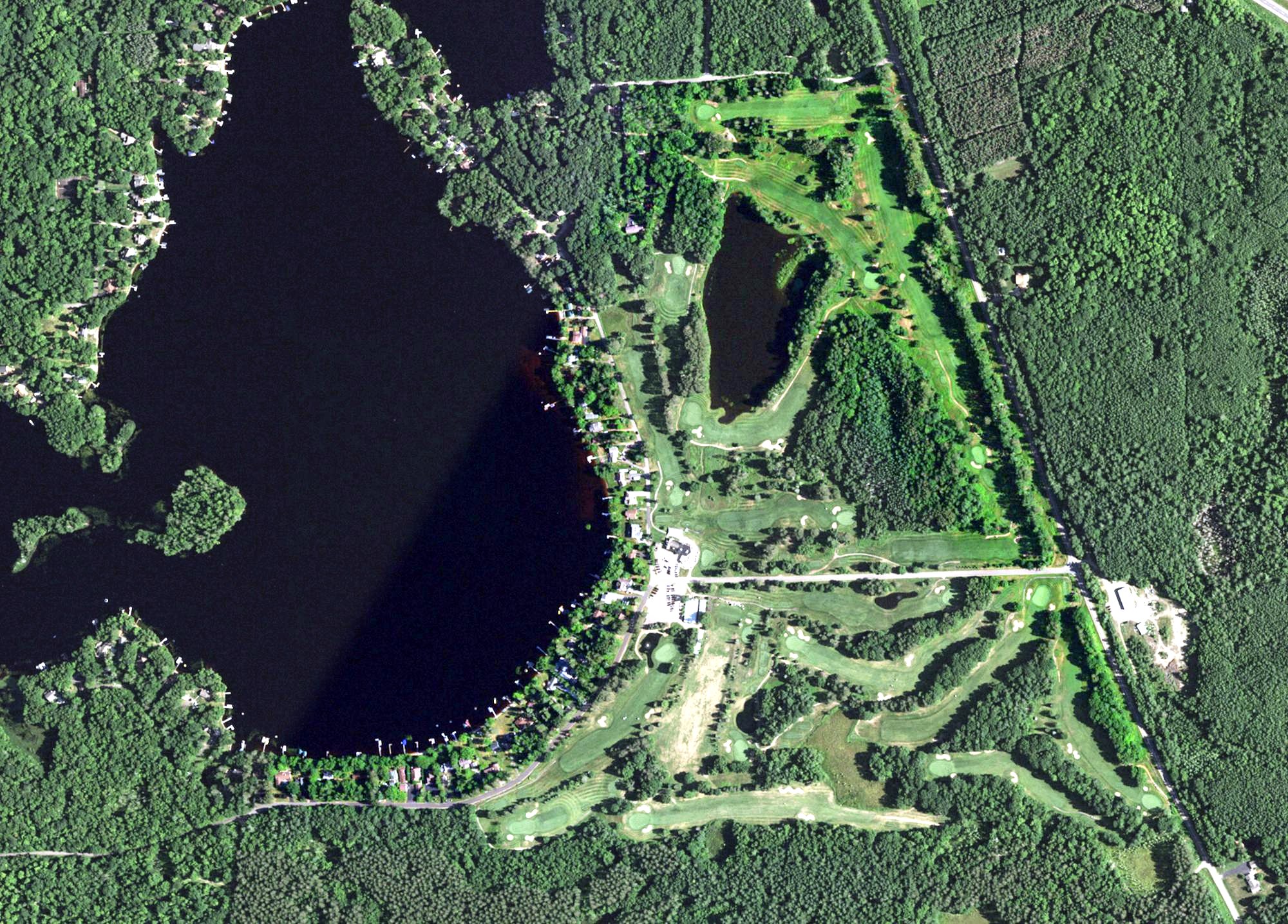 Aerial view of Bass Lake Golf Course, WI