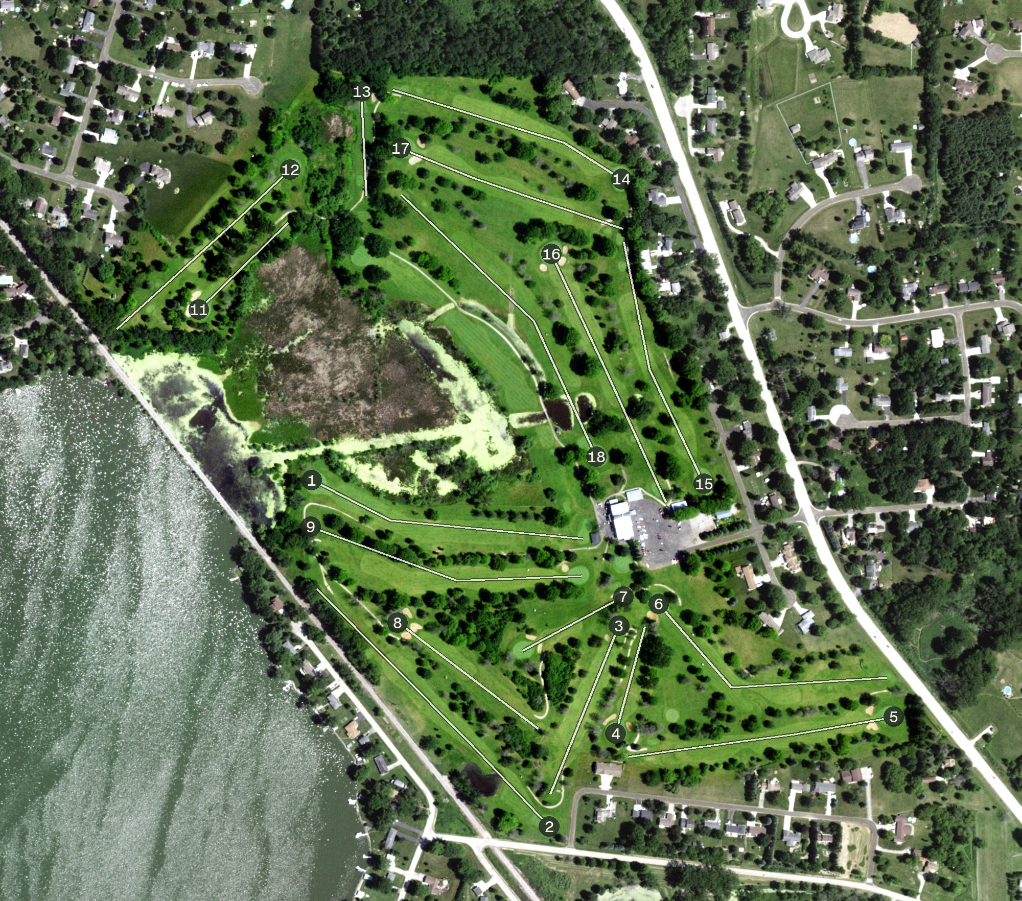 Aerial view of Beaver Dam Country Club, WI