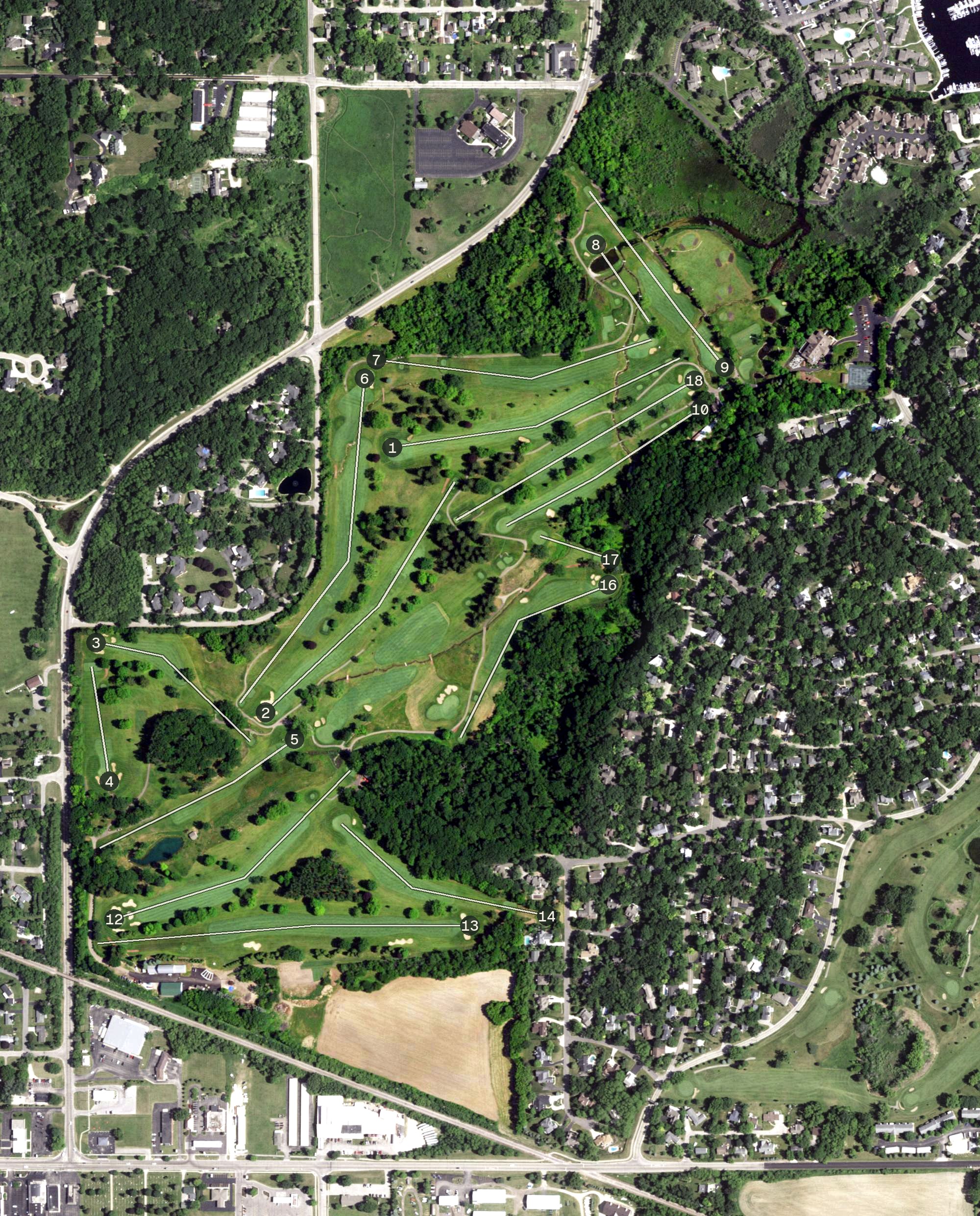 Aerial view of Big Foot Country Club, WI