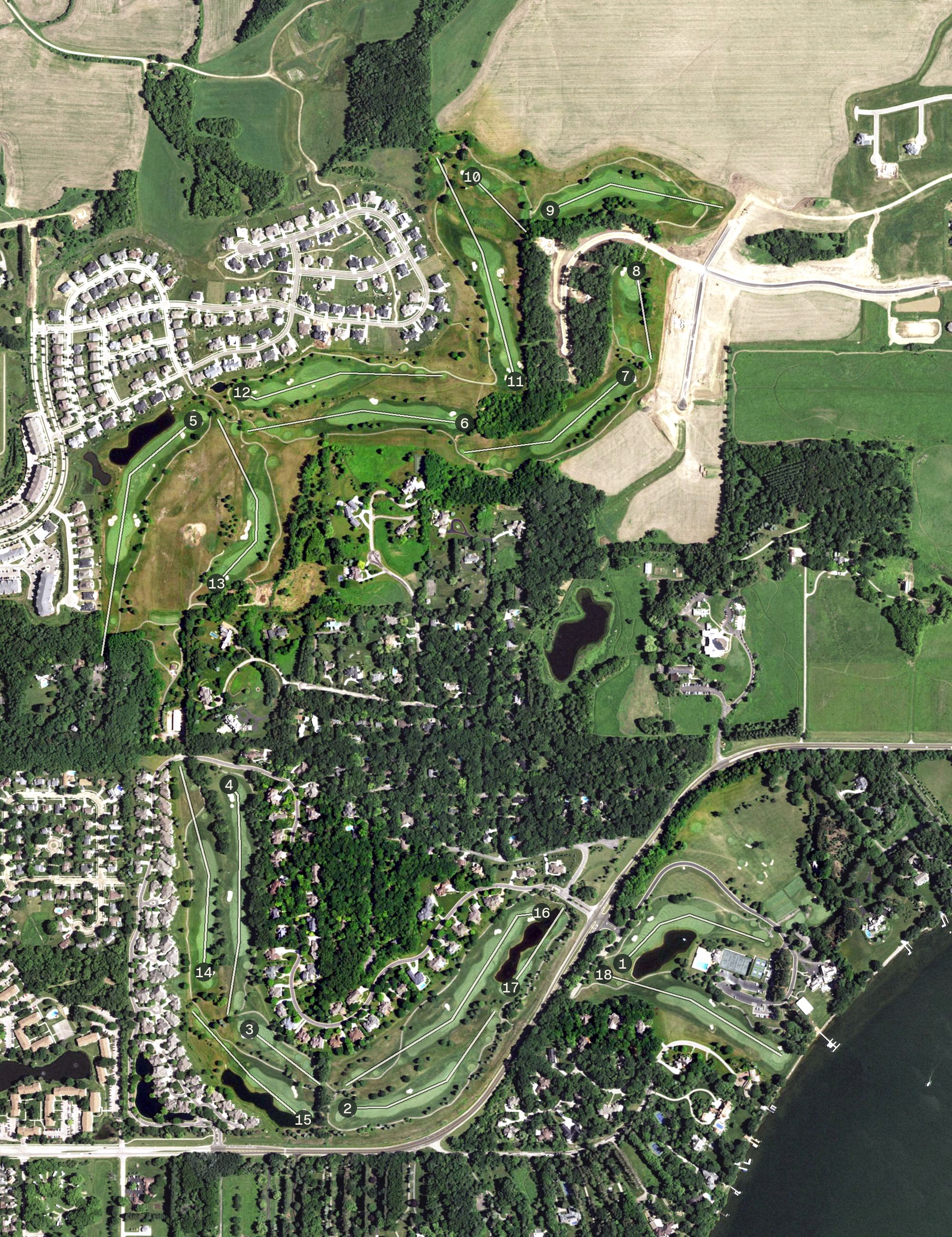 Aerial view of Bishops Bay Golf Course, WI