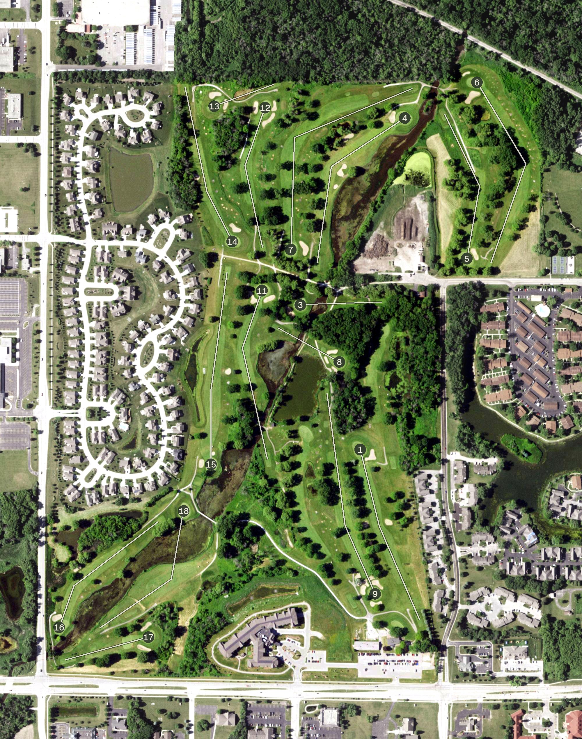 Aerial view of Black Stone Creek Golf Club, WI
