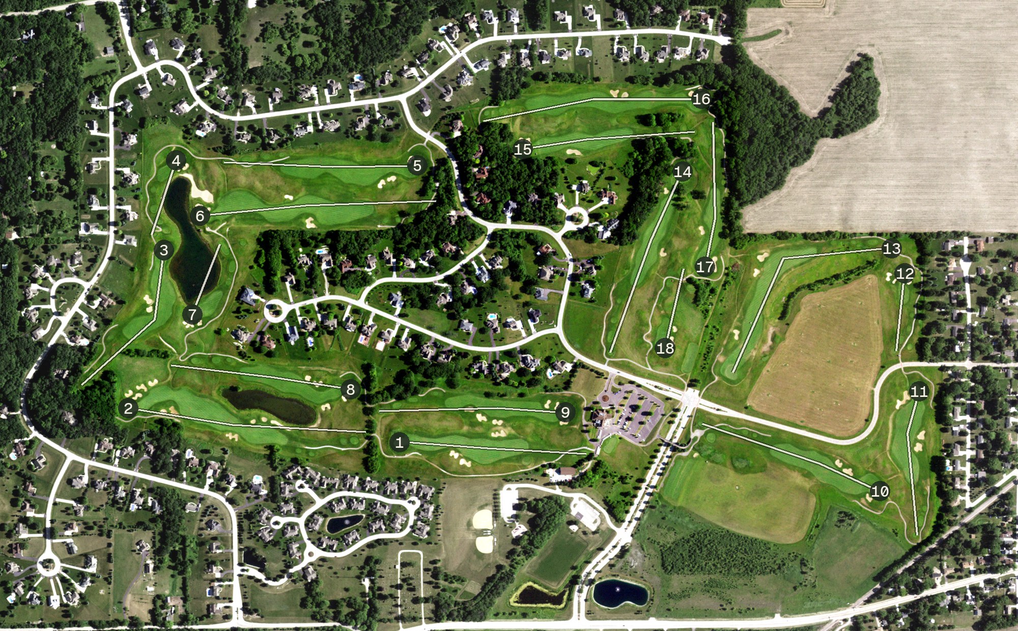 Aerial view of Broadlands Golf Club, WI