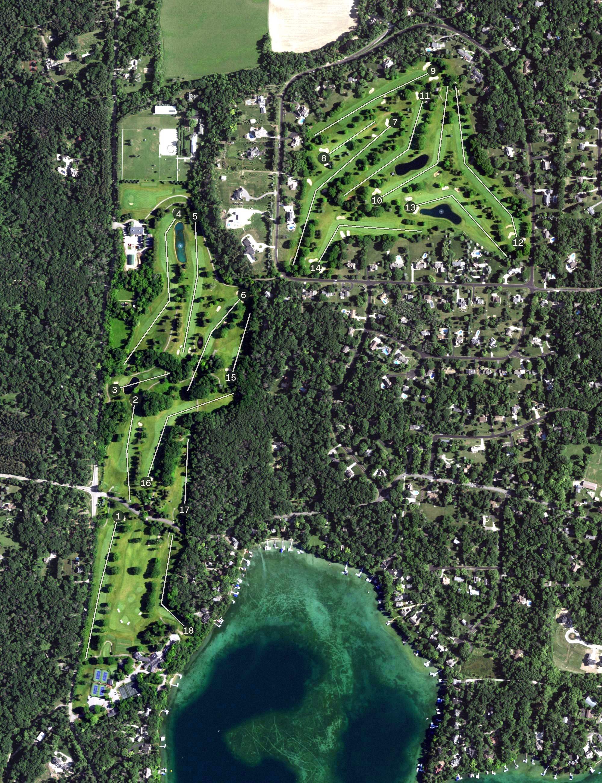 Aerial view of Chenequa Country Club, WI