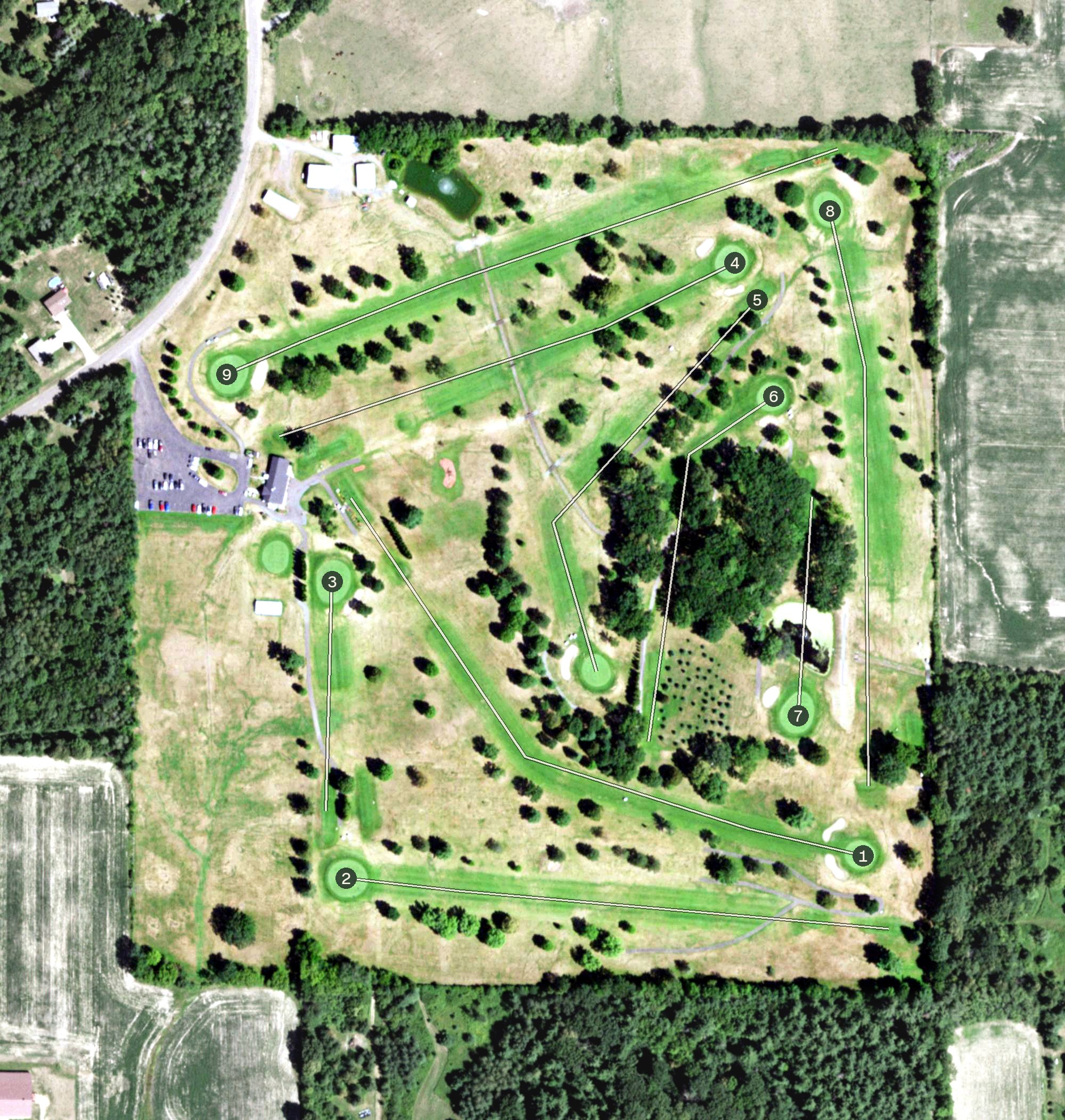 Aerial view of Clear Lake Golf Club, WI