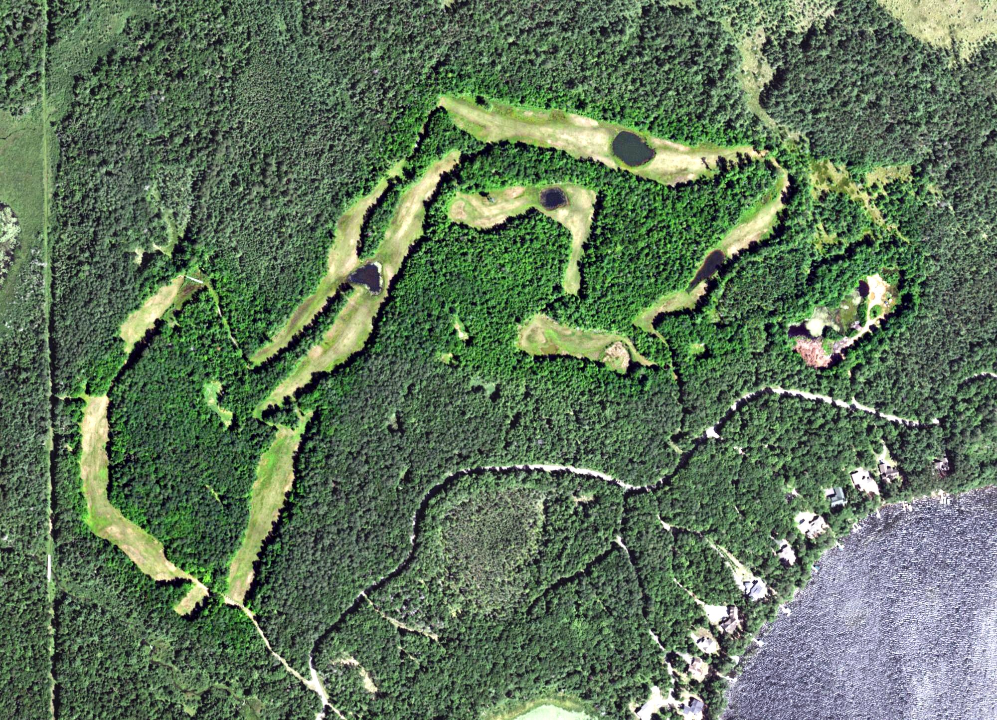 Aerial view of Clearwater Lake Golf Course, WI