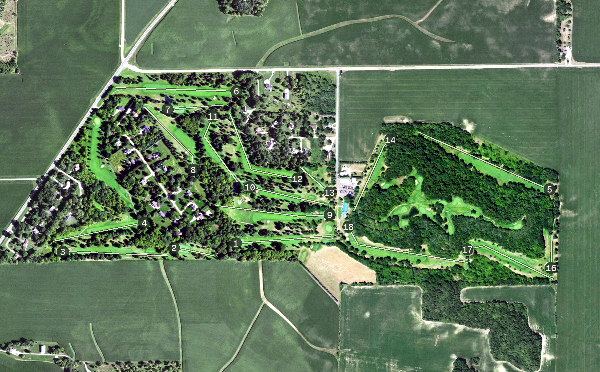 Aerial view of Clifton Highlands Golf Club, WI