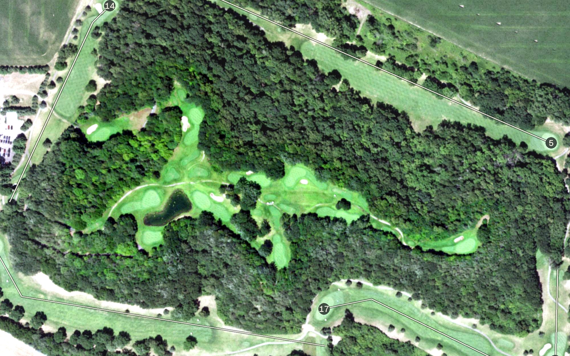 Aerial view of Clifton Highlands Short Course, WI