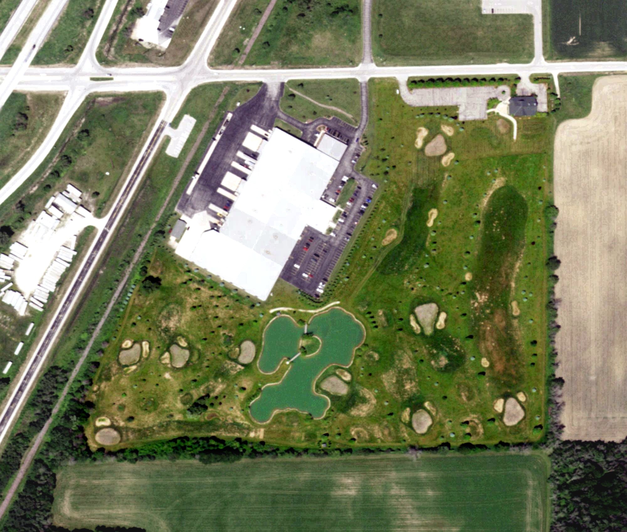 Aerial view of CNC Links, WI