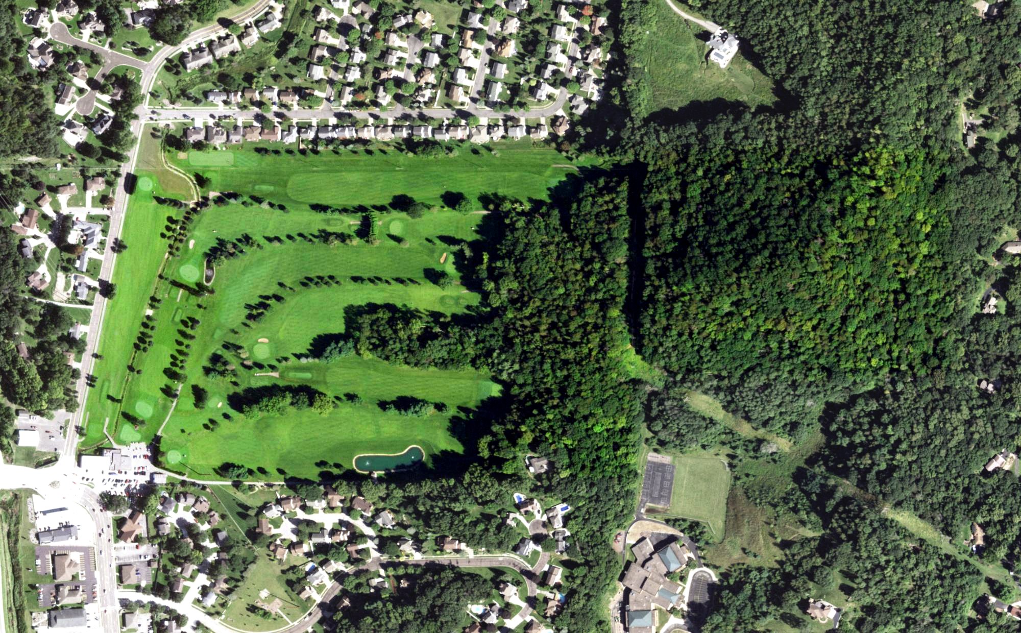 Aerial view of Coulee Golf Bowl, WI