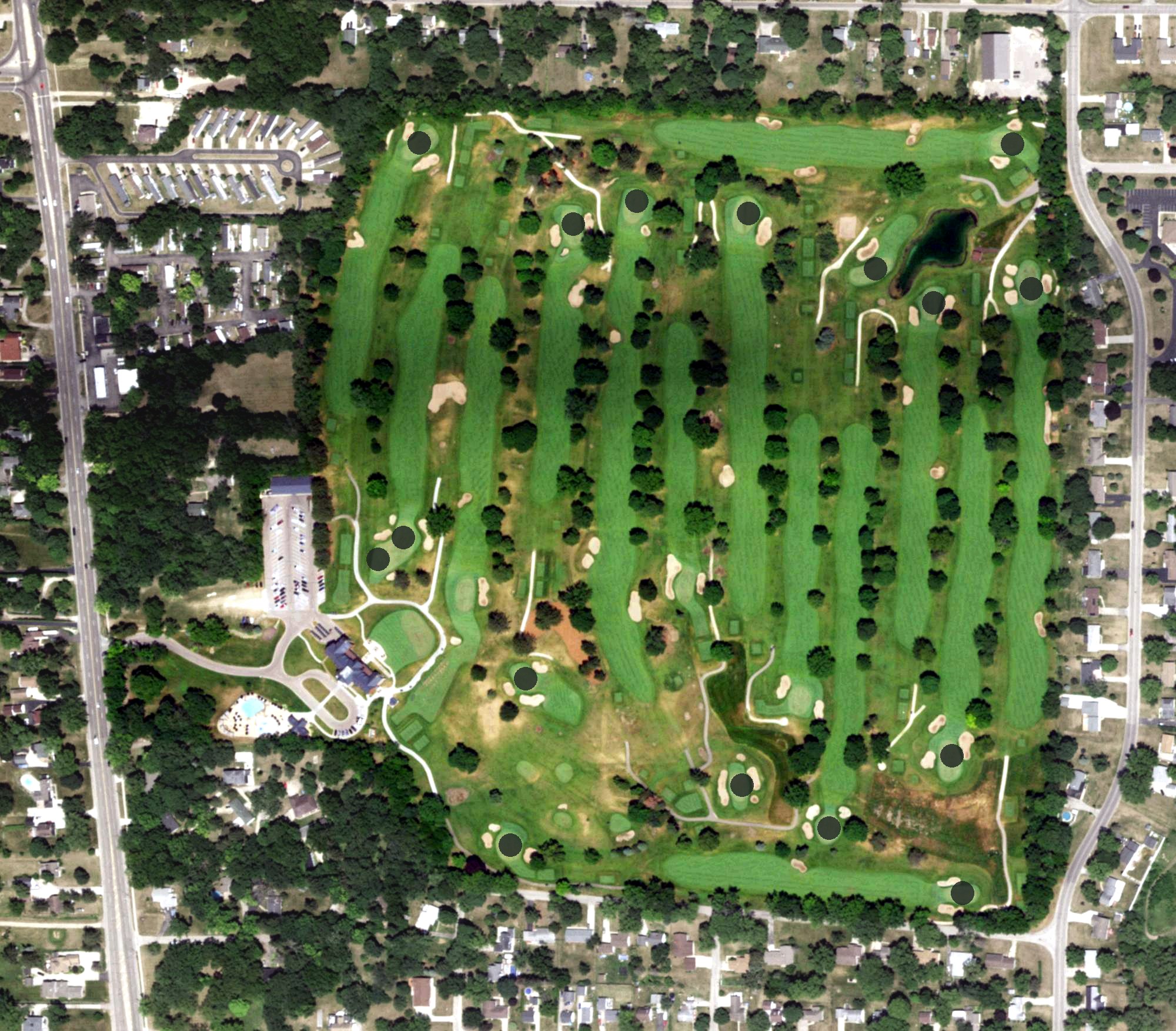 Aerial view of Country Club of Beloit, WI