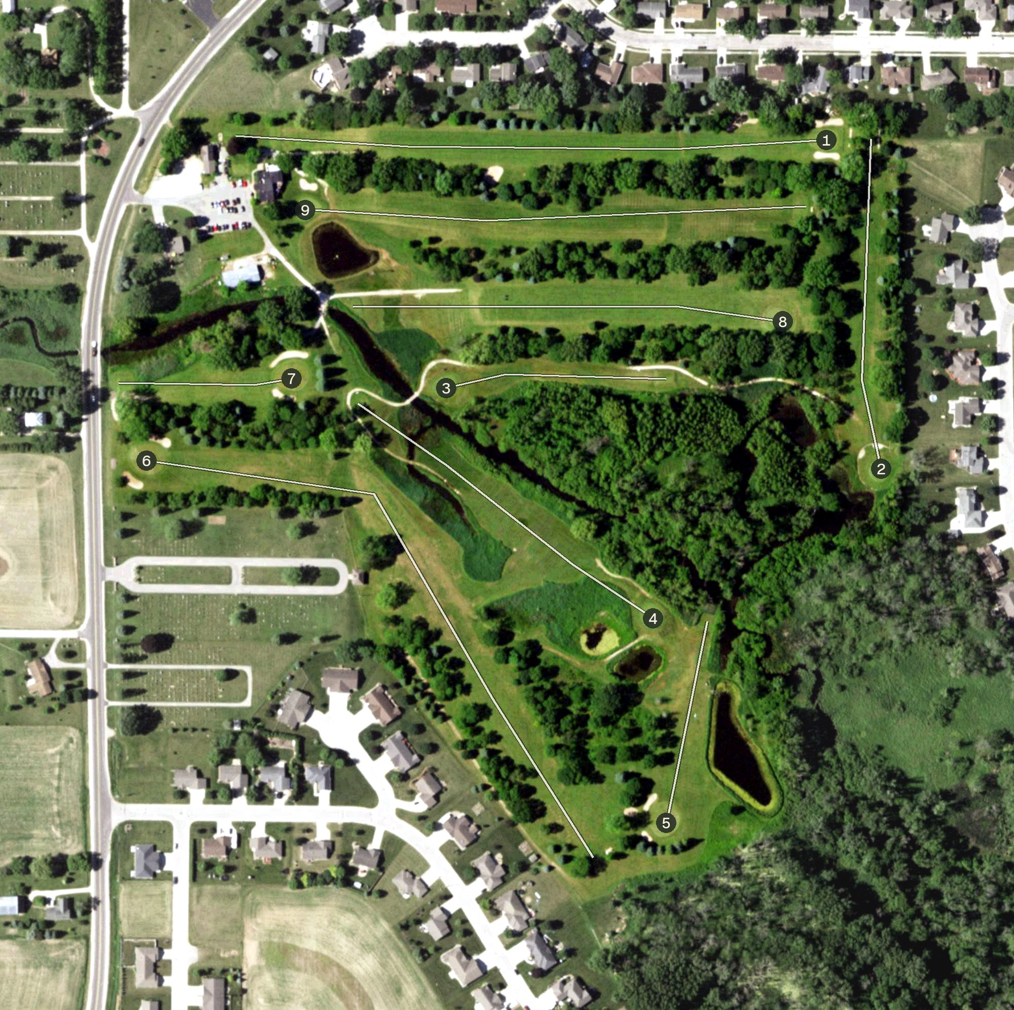 Aerial view of Deer Run Golf Course, WI
