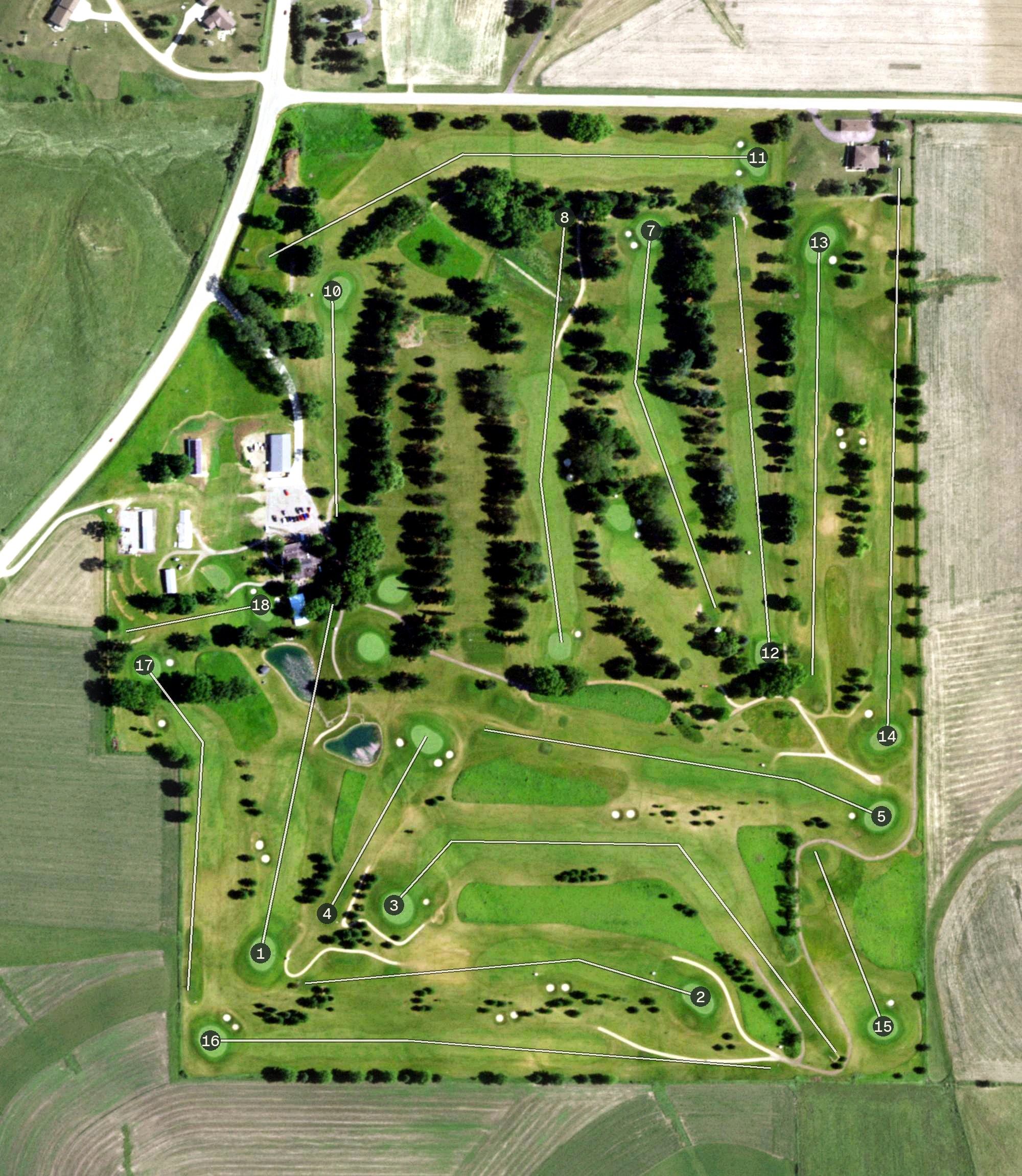 Aerial view of Dodge Point Country Club, WI