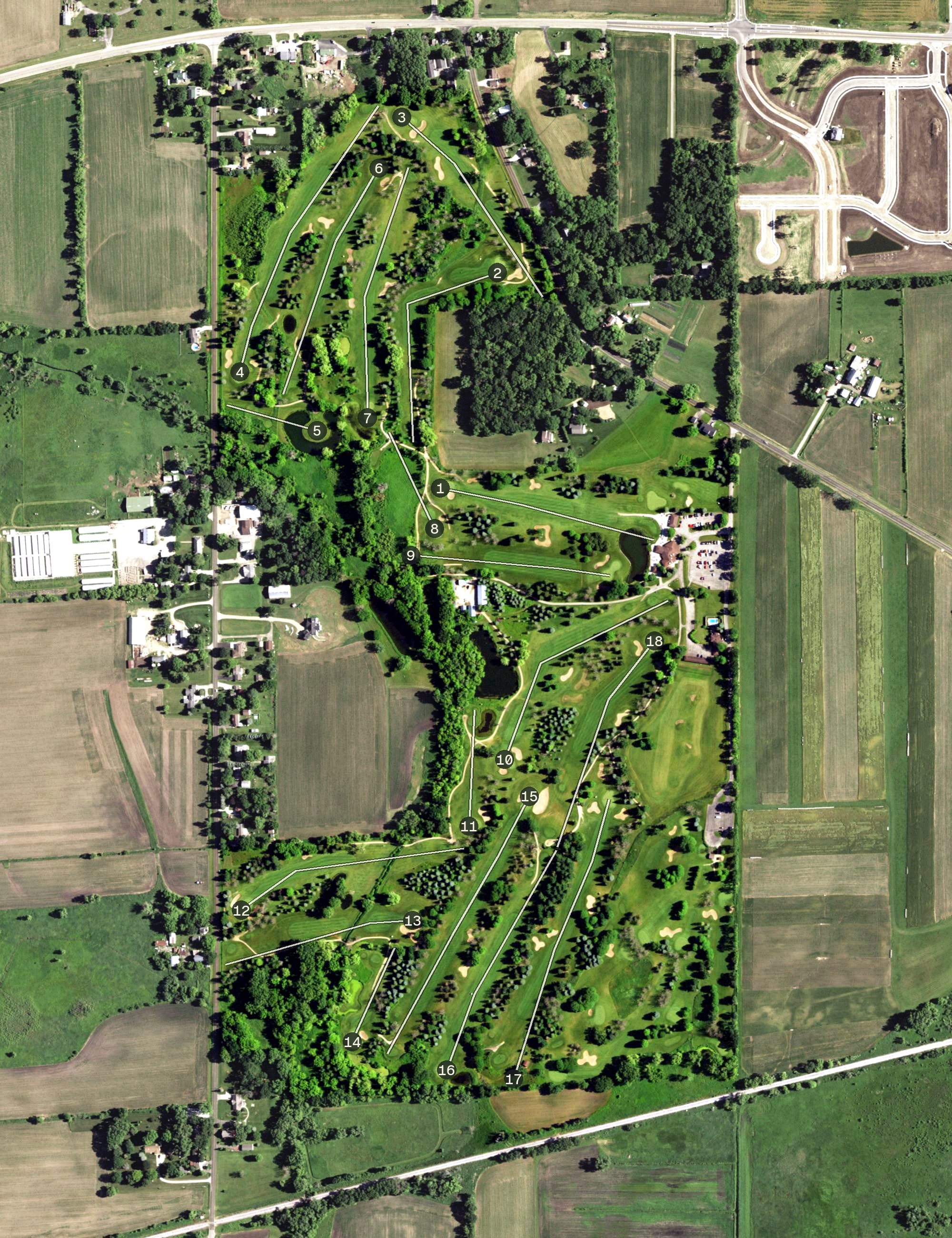 Aerial view of Door Creek Golf Course, WI