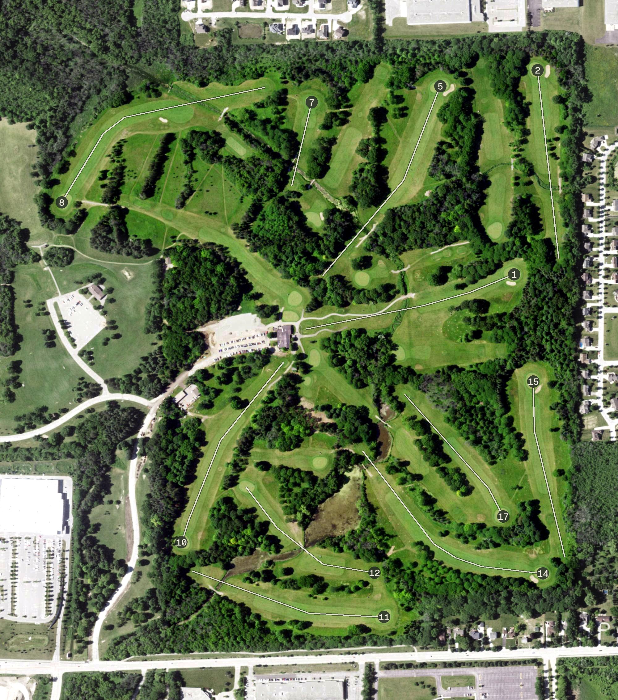 Aerial view of Dretzka Park Golf Course, WI