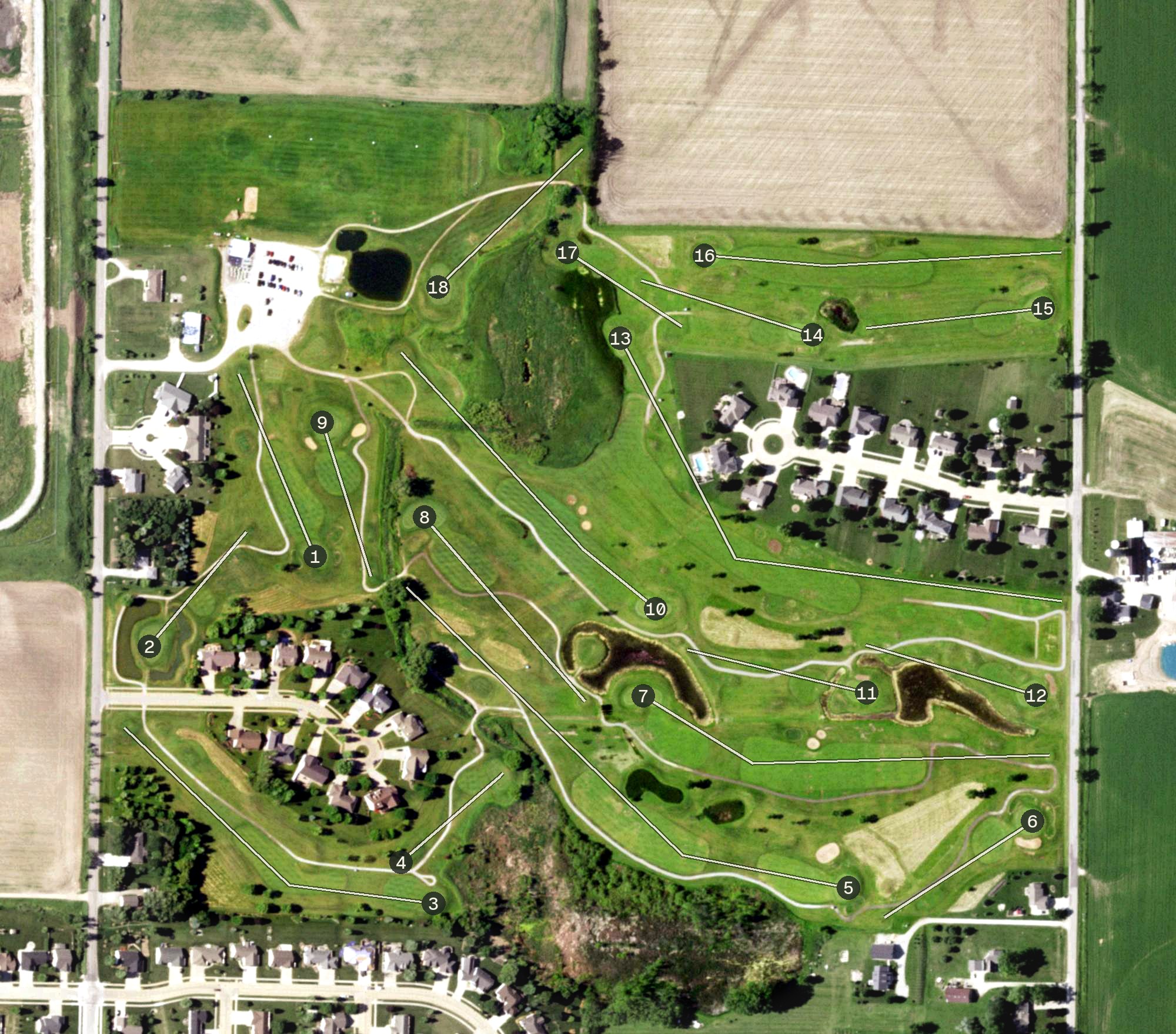 Aerial view of Eagle Links Golf Club, WI