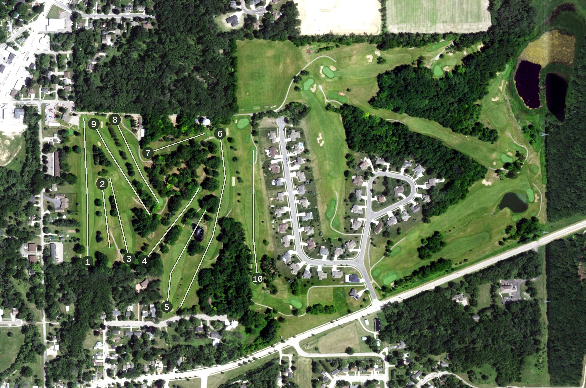 Aerial view of Edgerton Towne Country Club, WI