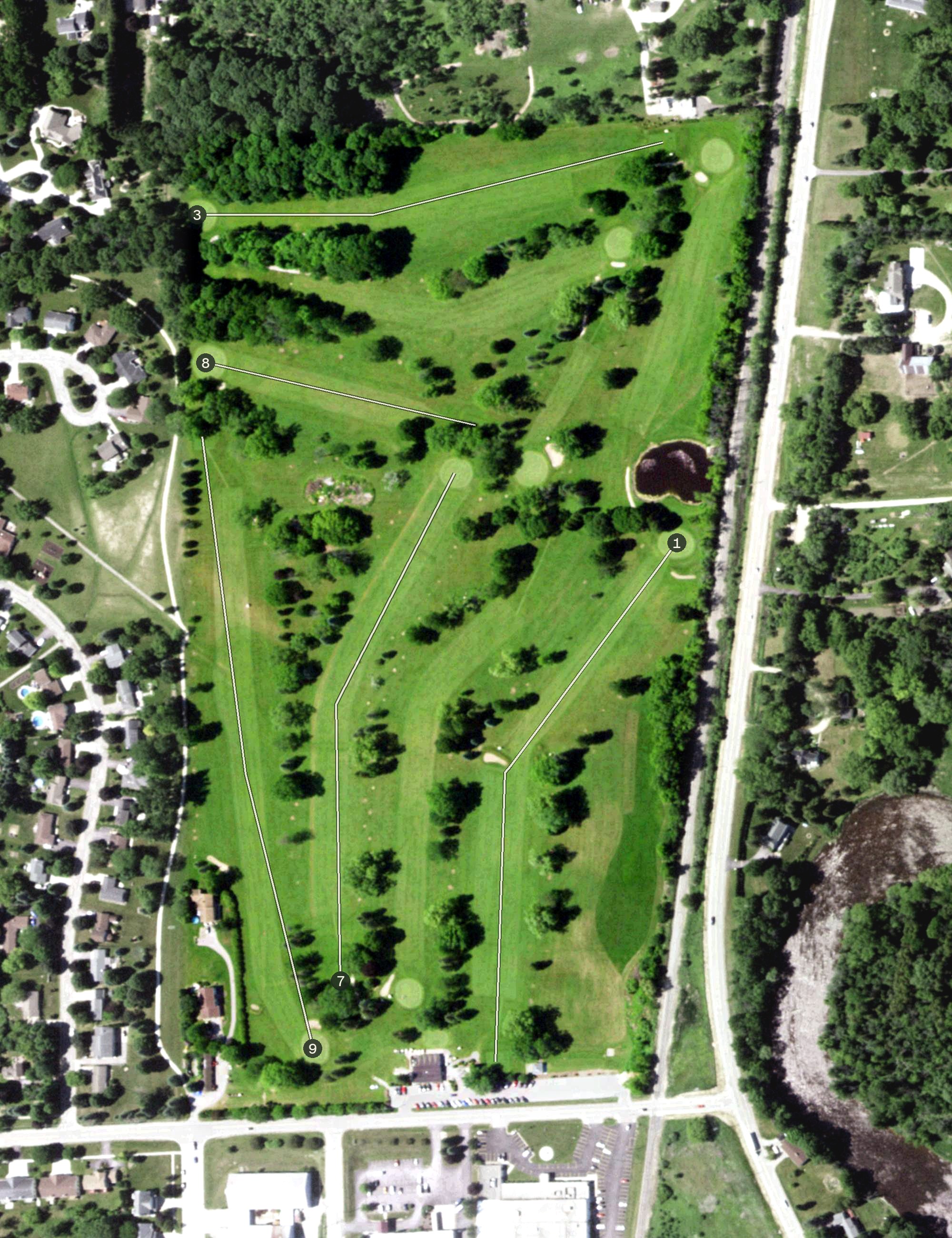 Aerial view of Edgewater Golf Club, WI