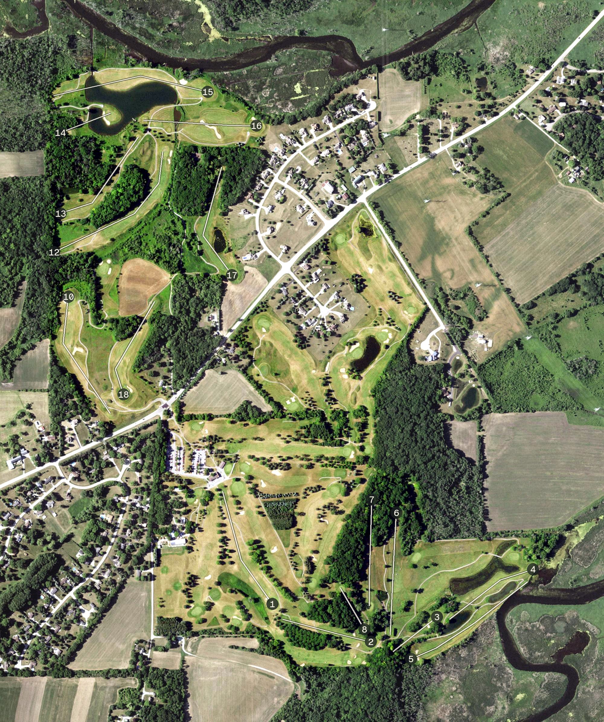 Aerial view of Edgewood Golf Course, WI