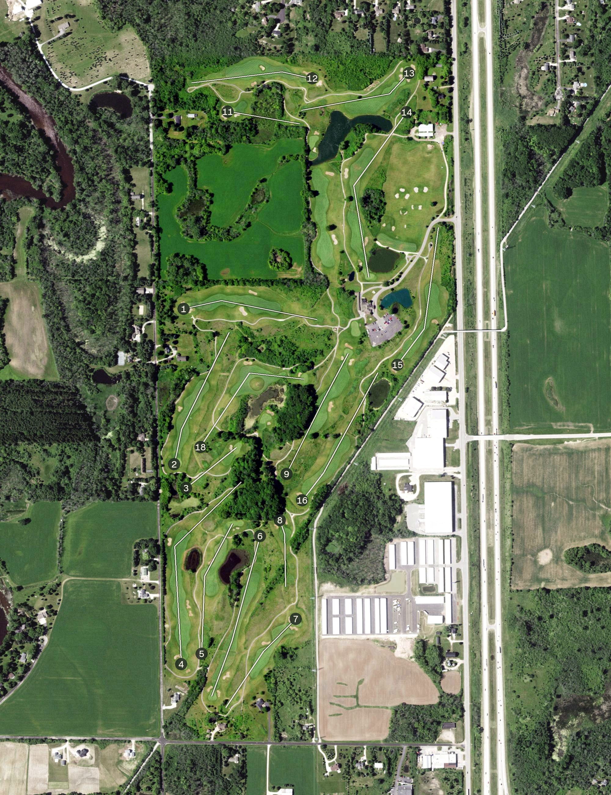 Aerial view of Fire Ridge Golf Club, WI