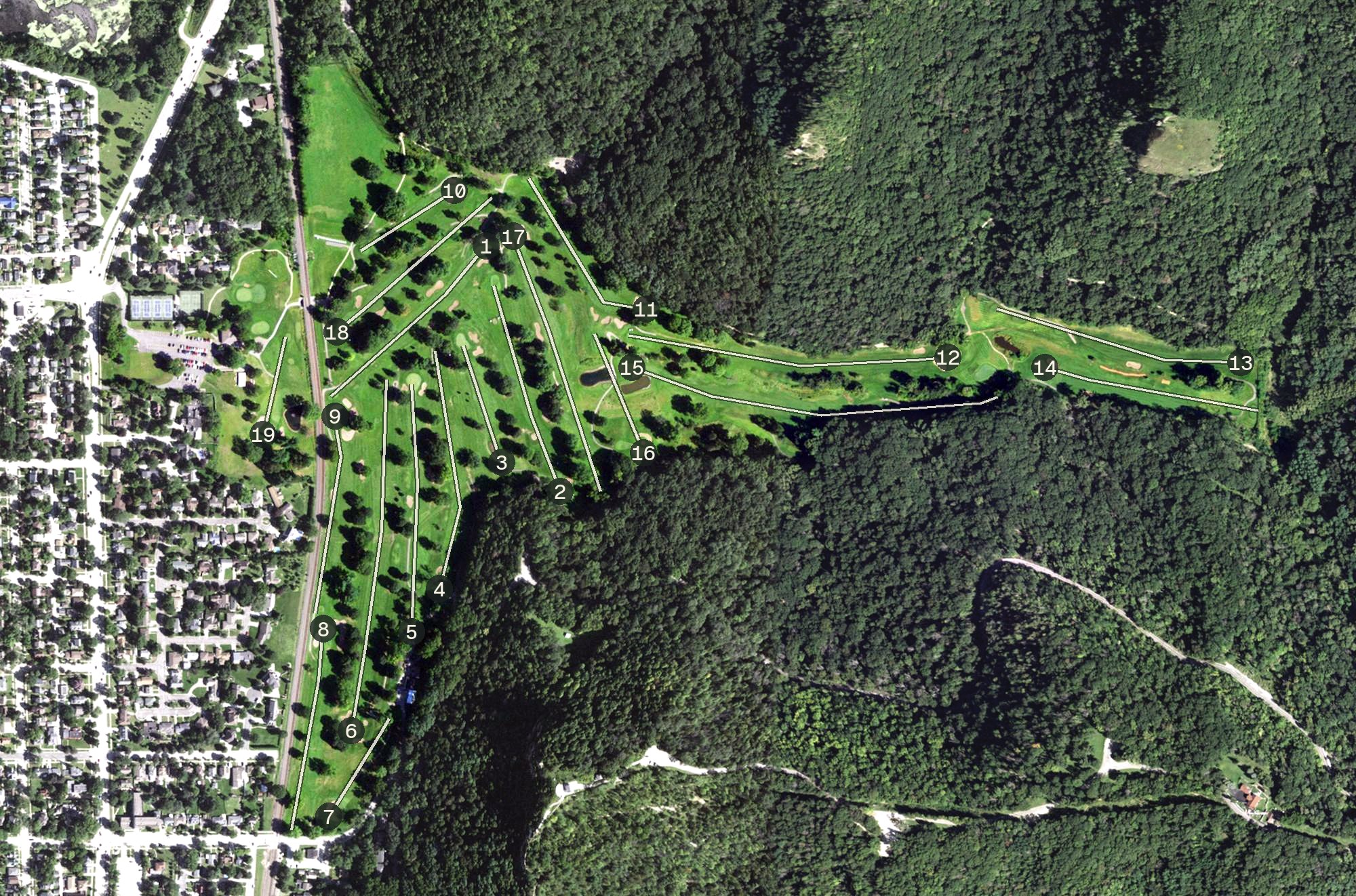 Aerial view of Forest Hills Golf Course, WI