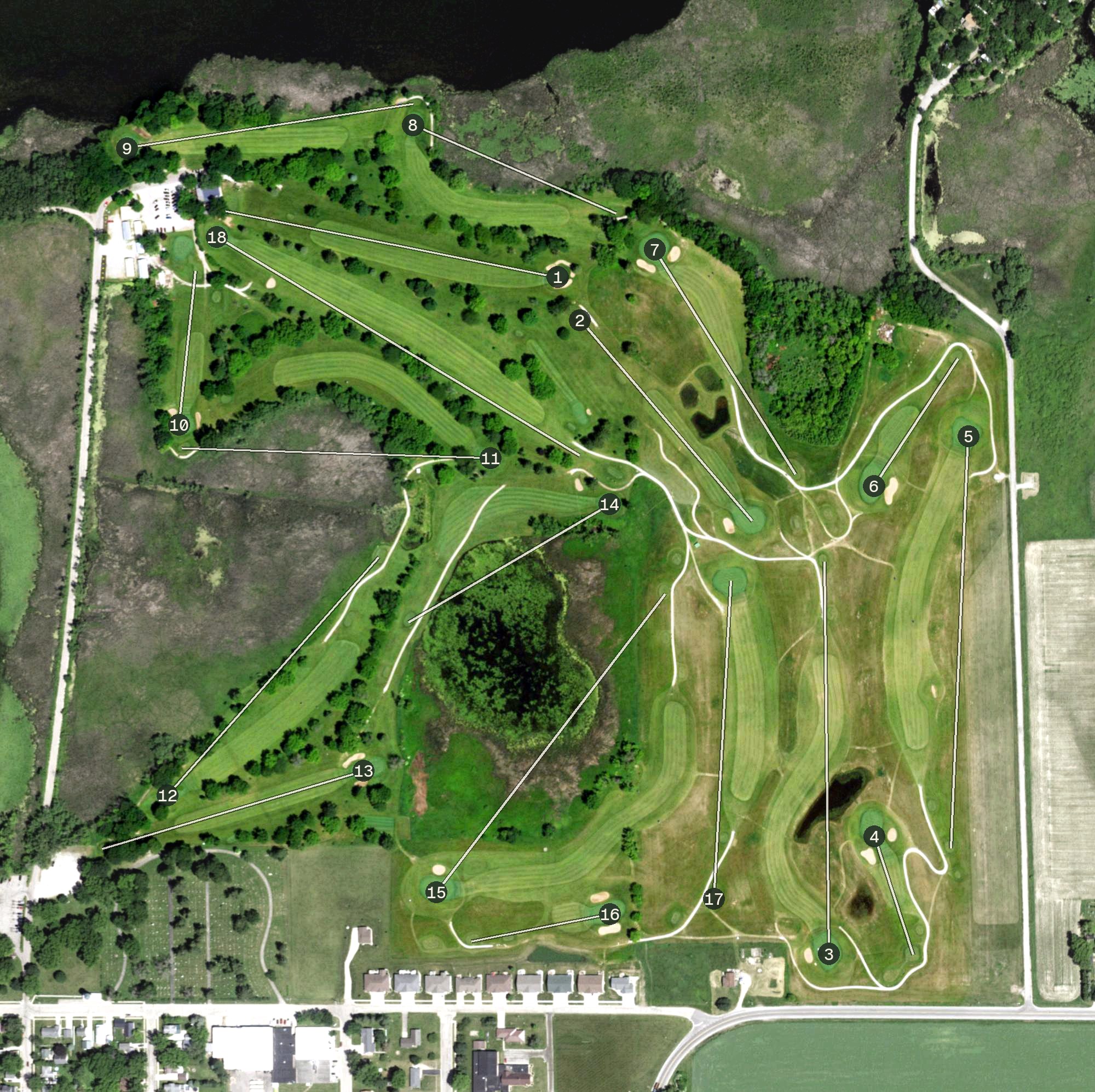 Aerial view of Fox Lake Golf Club, WI