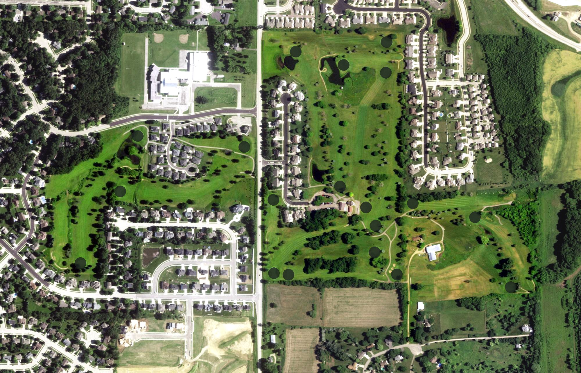 Aerial view of Foxboro Golf Club, WI