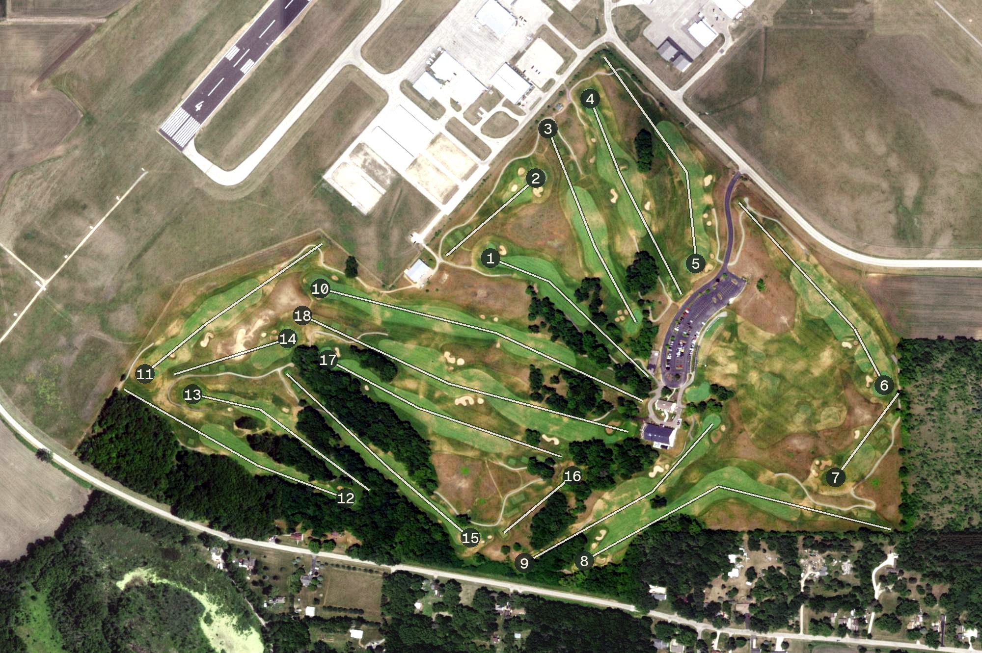 Aerial view of Glen Erin Golf Club, WI