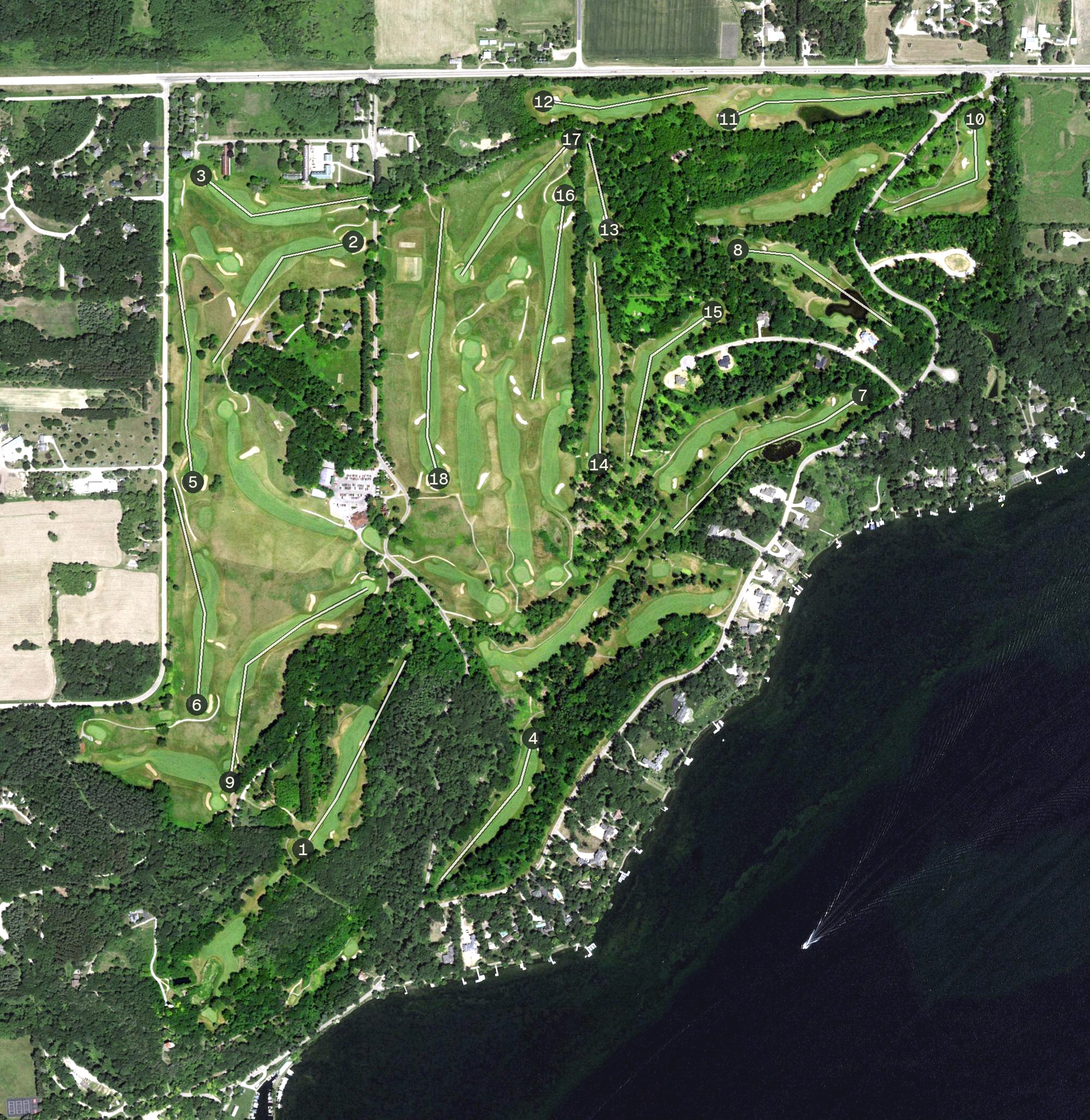 Aerial view of Golf Courses of Lawsonia, WI