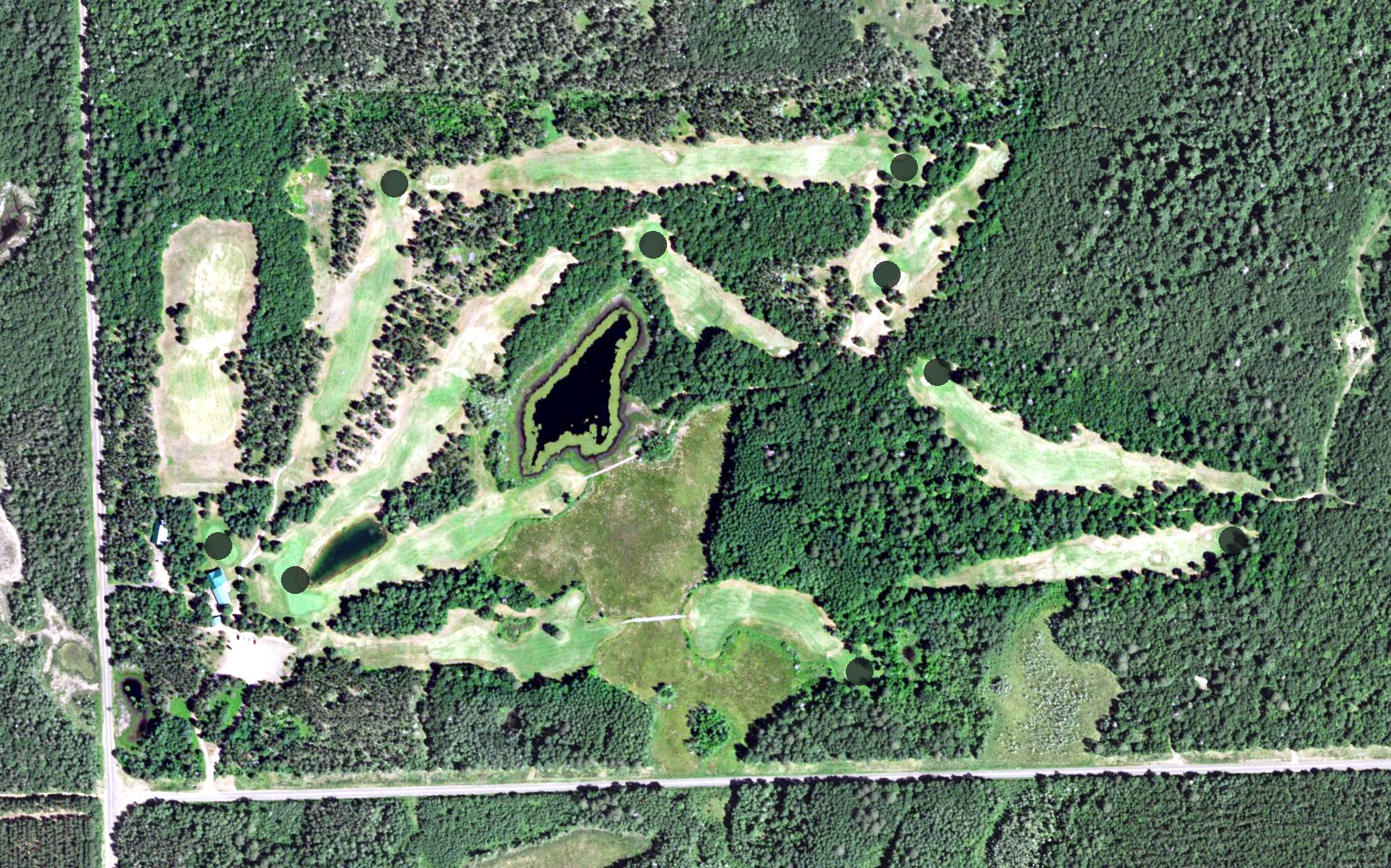 Aerial view of Gordon Pines Golf Course, WI
