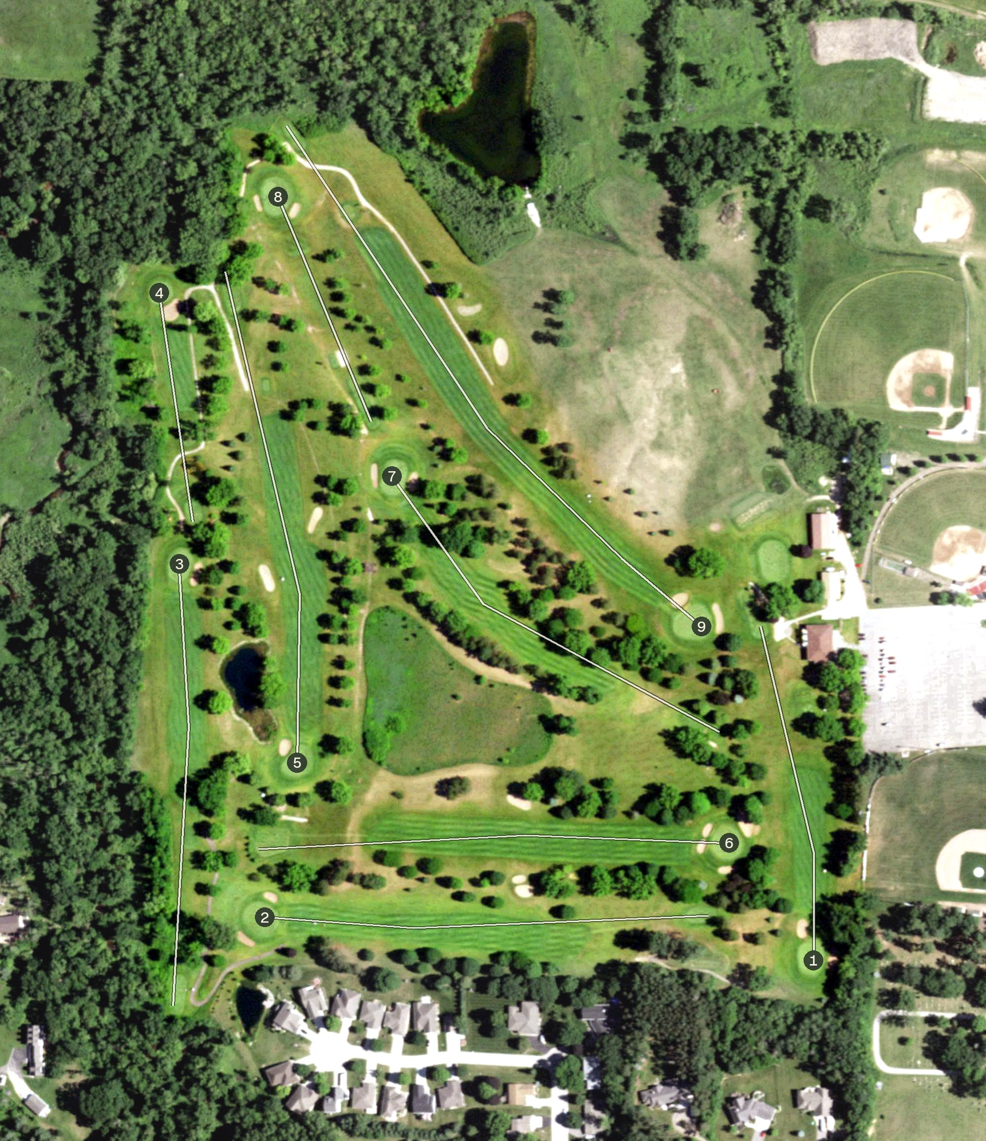 Aerial view of Grand View Golf Course, WI