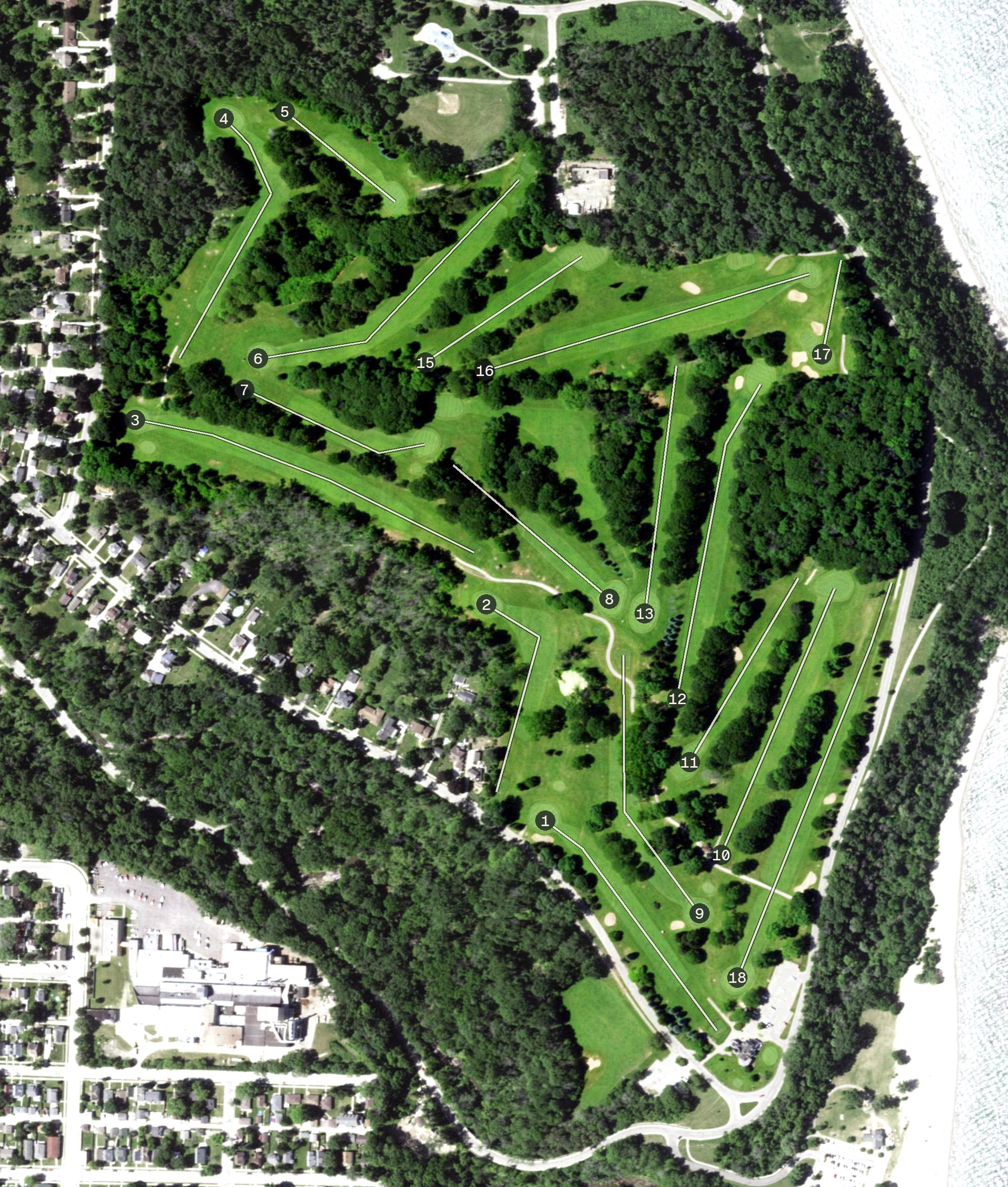 Aerial view of Grant Park Golf Course, WI