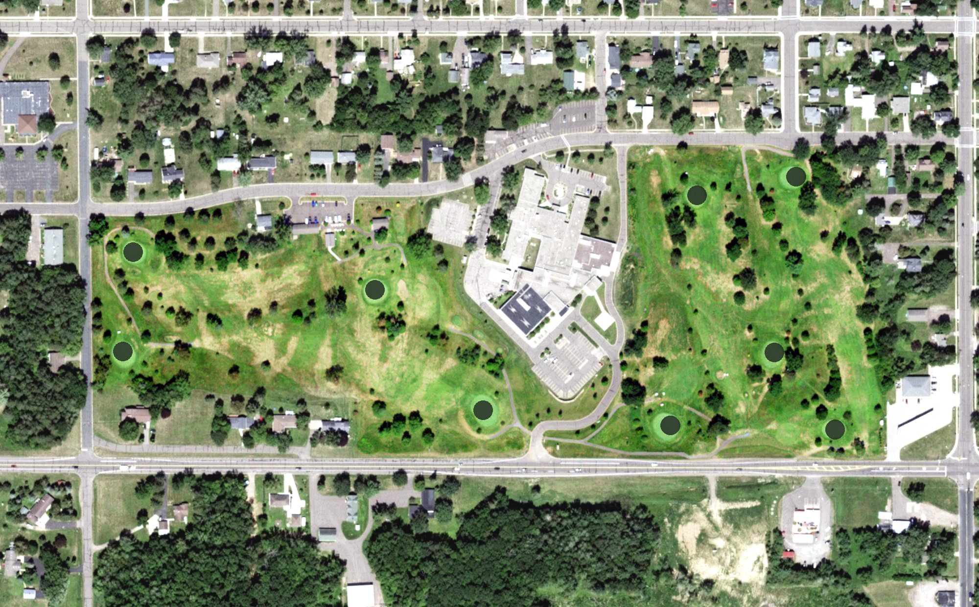 Aerial view of Grantsburg Golf Course, WI