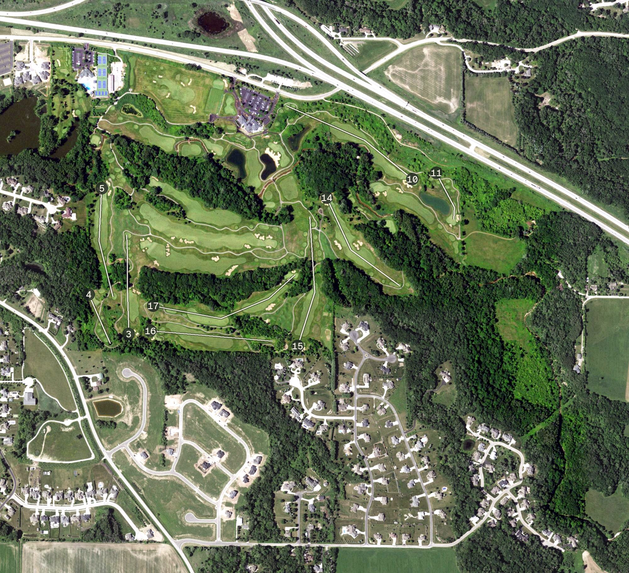 Aerial view of Green Bay Country Club, WI