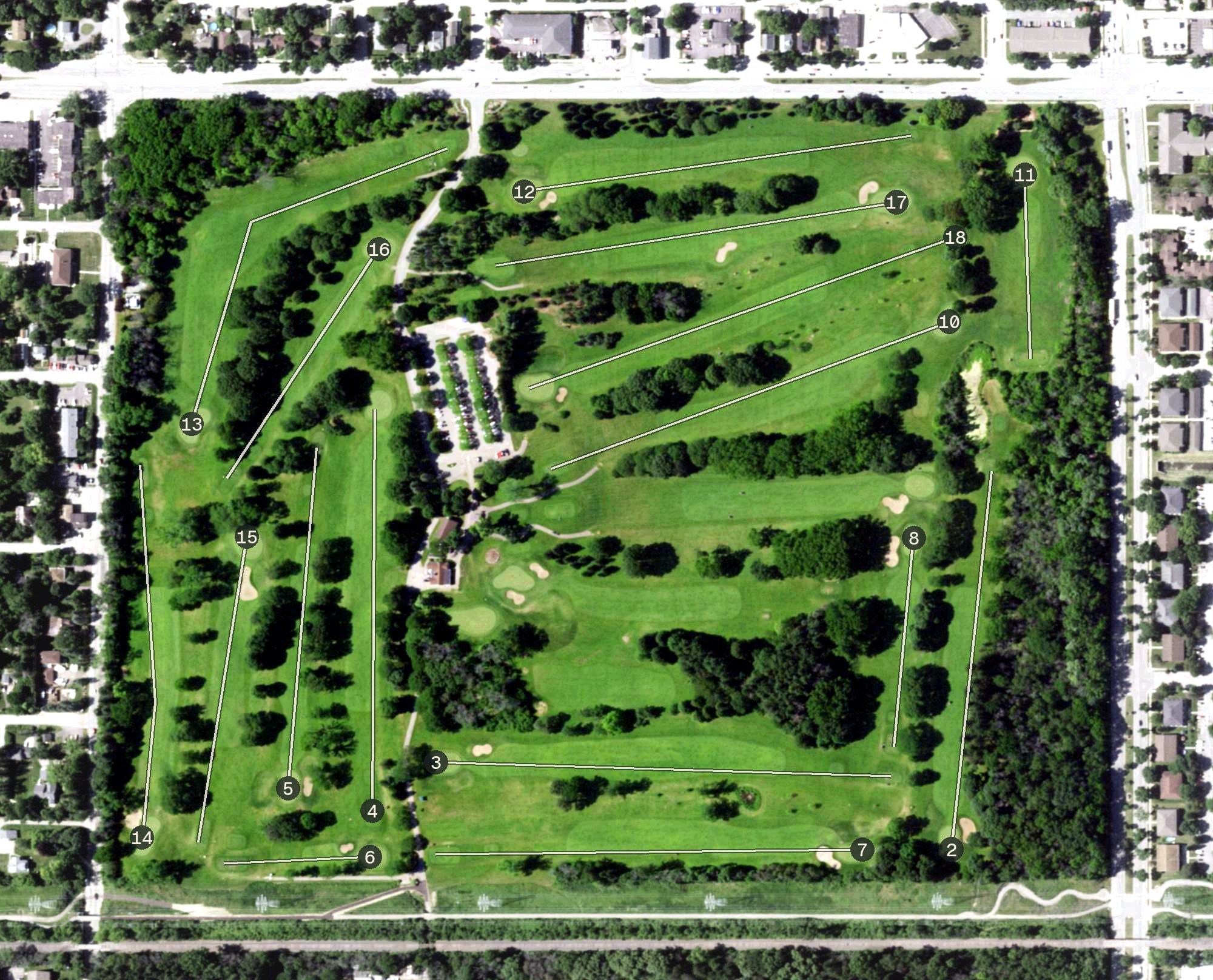 Aerial view of Greenfield Park Golf Course, WI