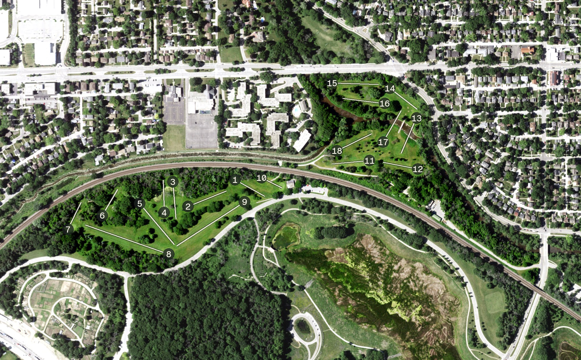 Aerial view of Hansen Park Golf Course, WI