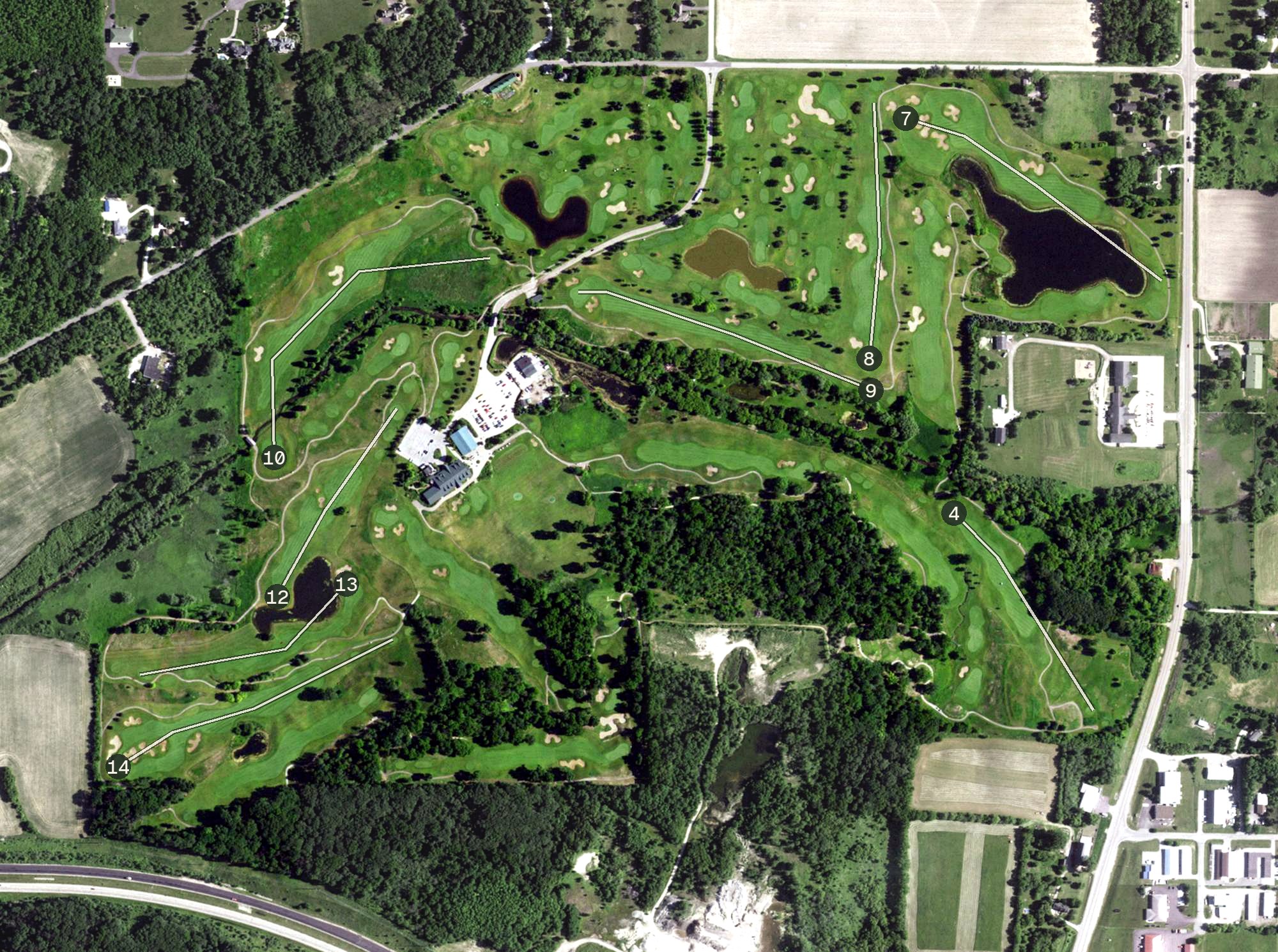 Aerial view of Hawk's View Golf Club, WI