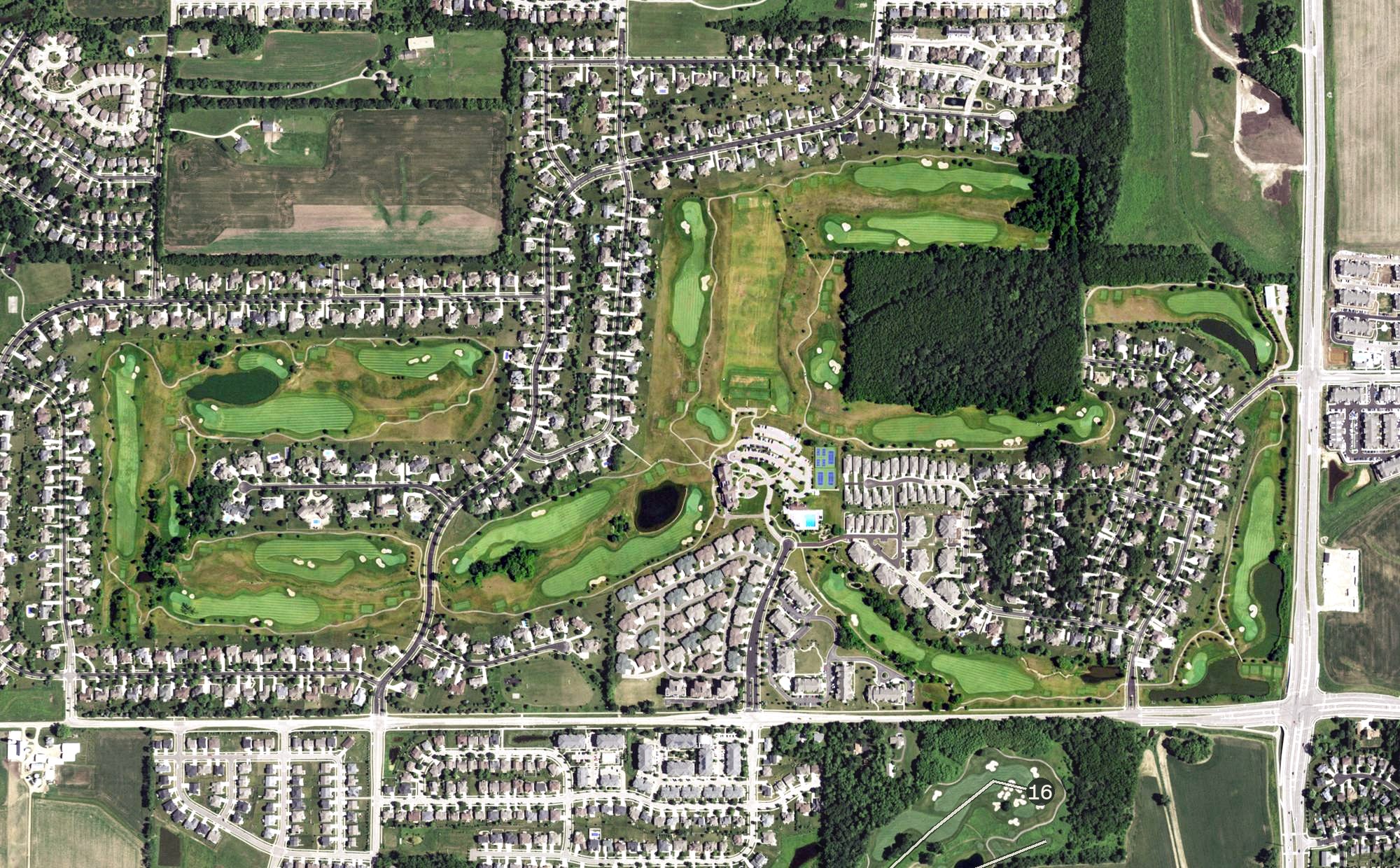 Aerial view of Hawks Landing Golf Club, WI