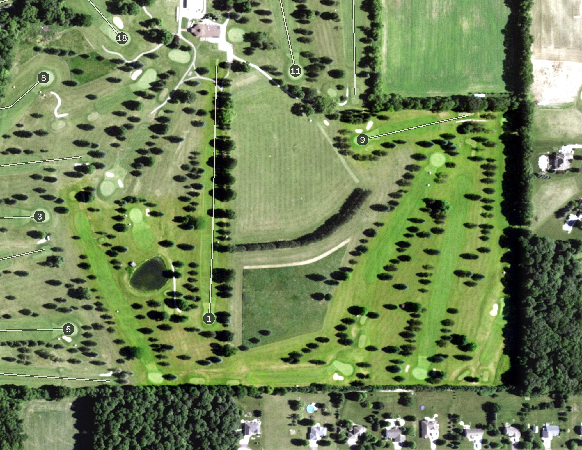 Aerial view of Highlands Course, WI